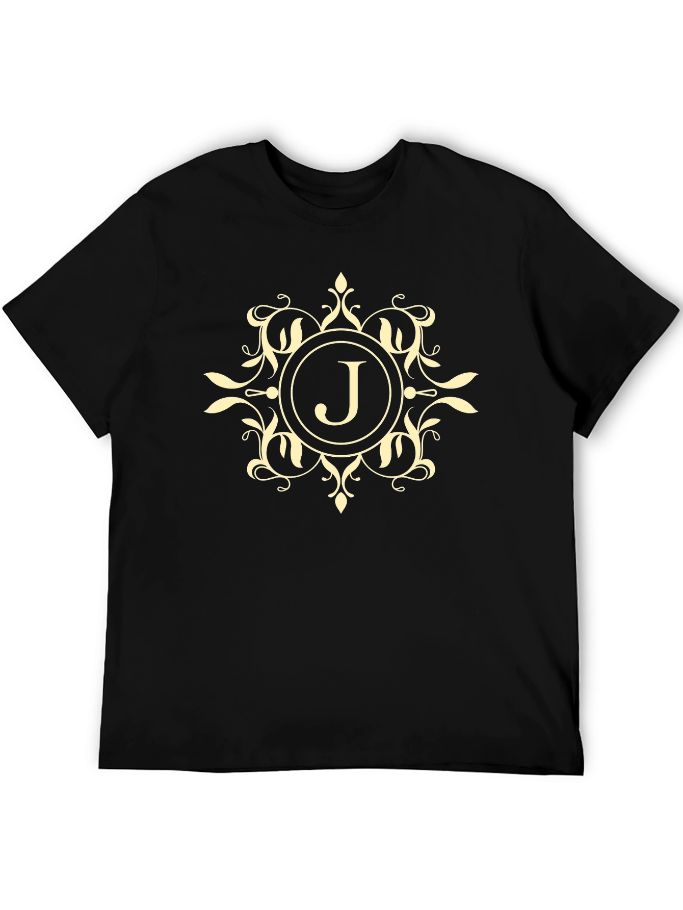 Elegant Monogram J Black T-Shirt