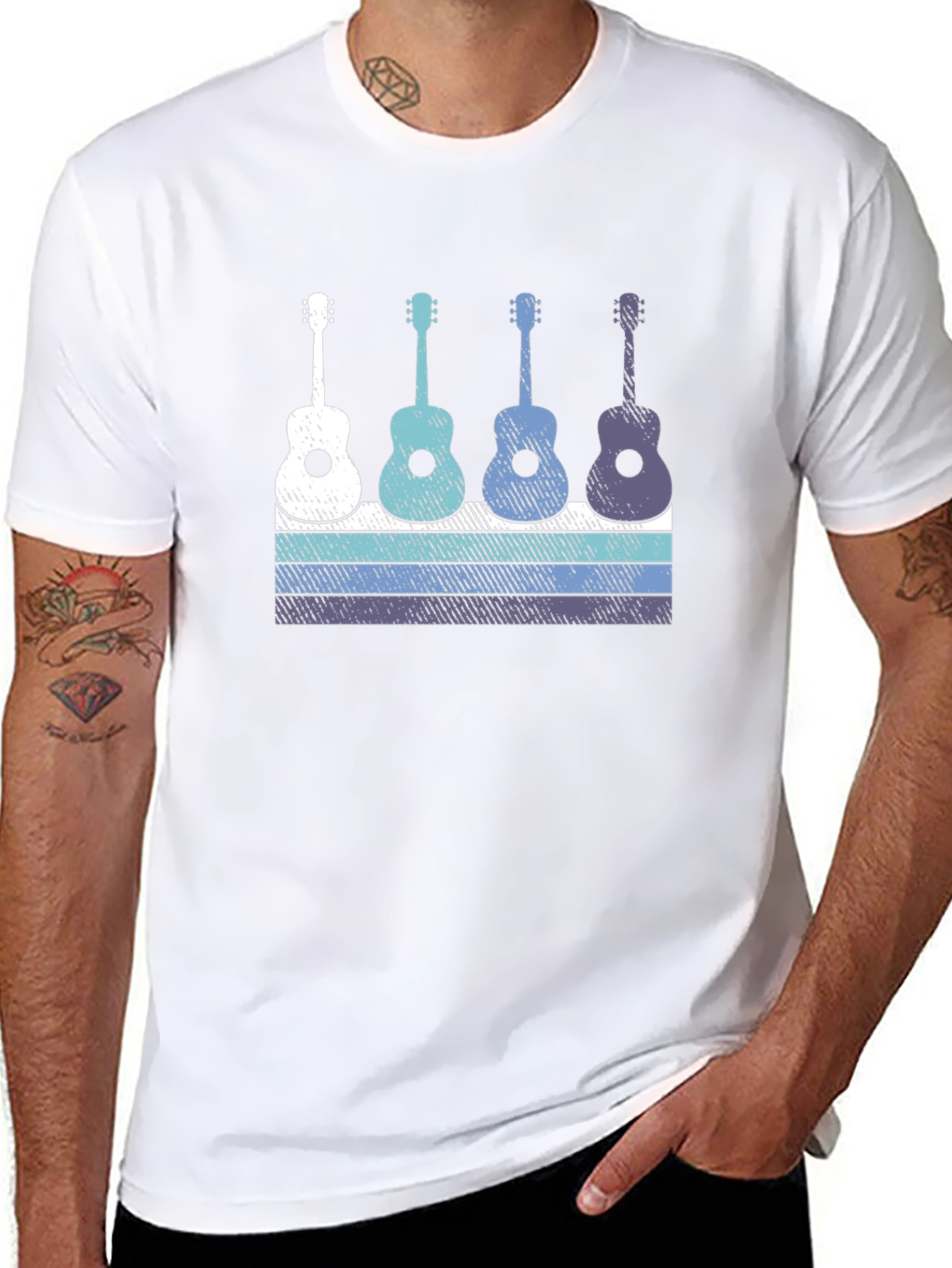 Retro Guitar T-Shirt - Music Lover Tee