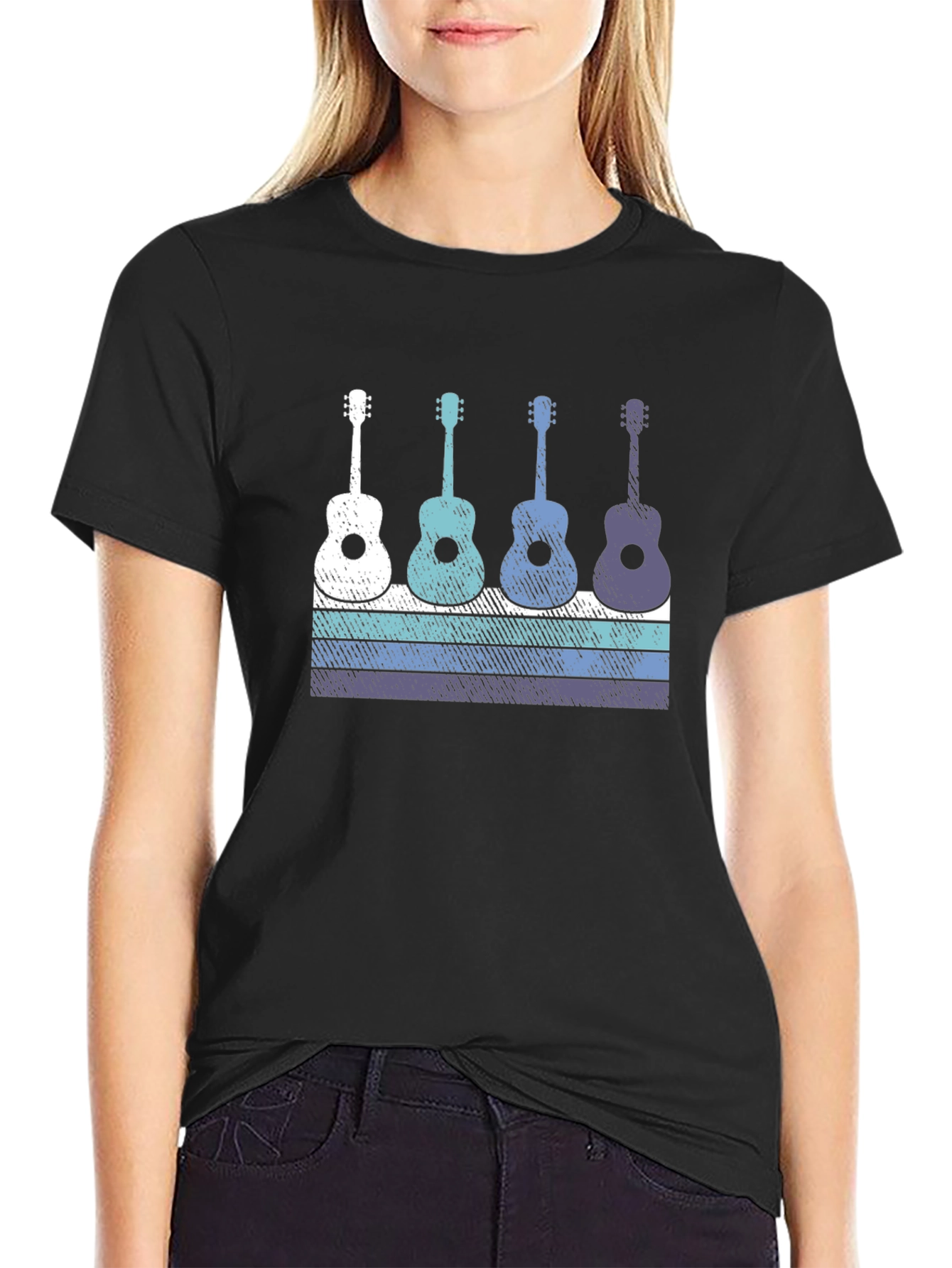 Retro Guitar T-Shirt - Music Lover Tee