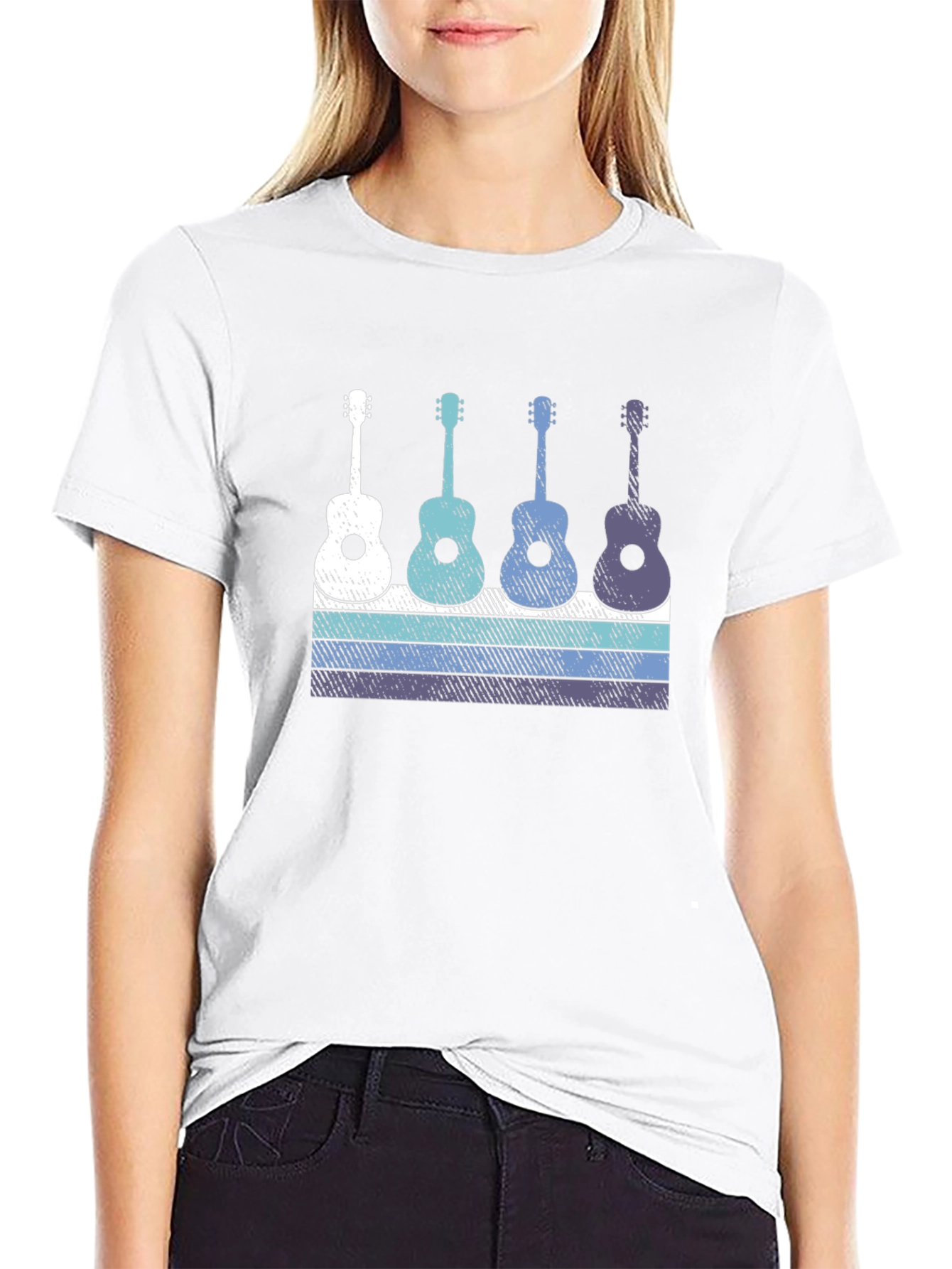 Retro Guitar T-Shirt - Music Lover Tee