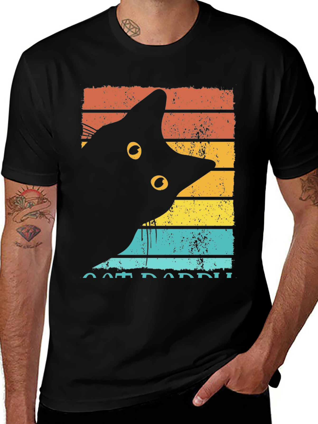 Retro Cat Daddy T-Shirt - Cool Cat Lover Tee