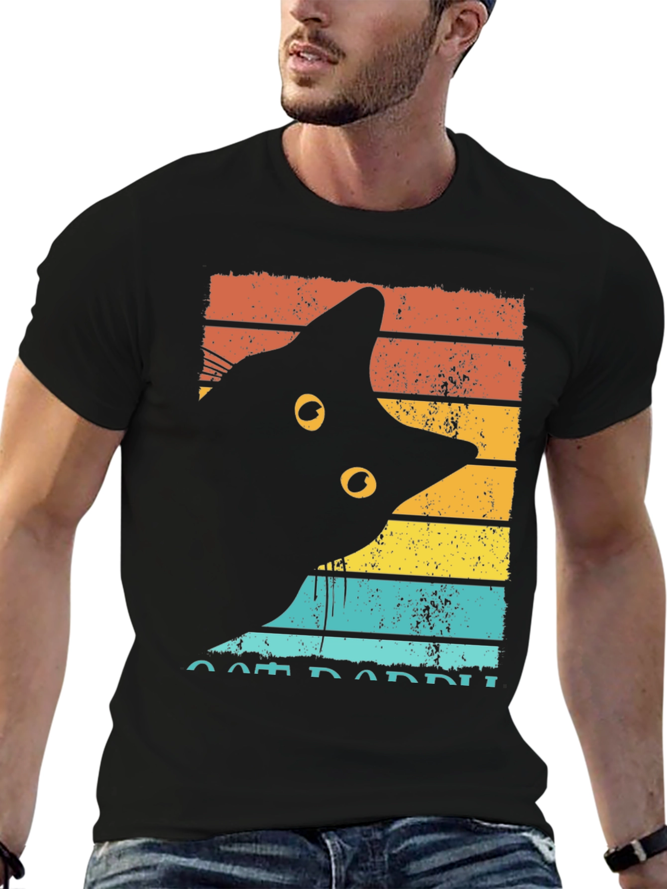 Retro Cat Daddy T-Shirt - Cool Cat Lover Tee