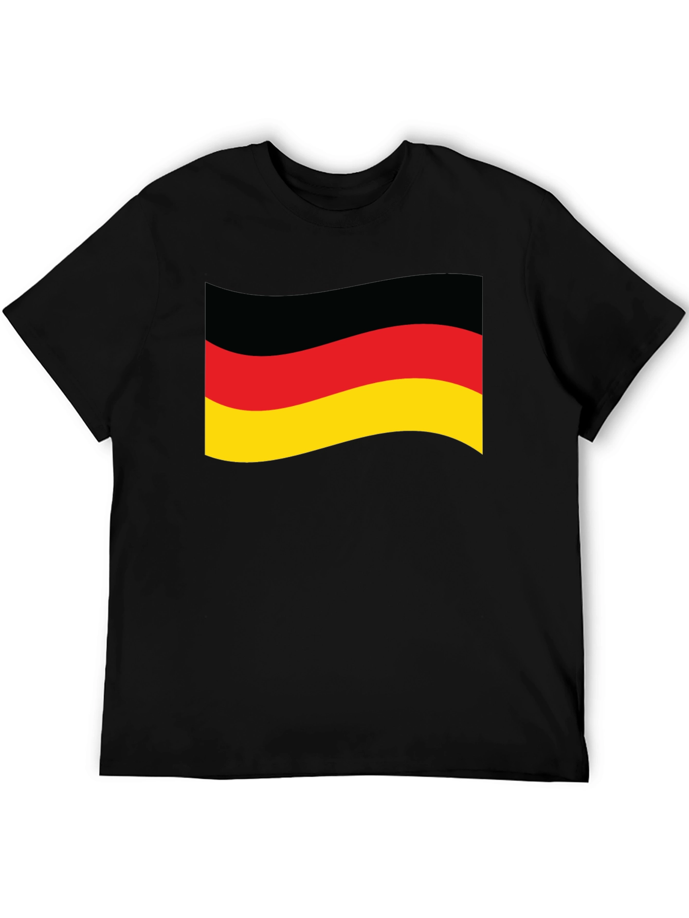 German Flag Graphic Tee - Black Cotton Shirt