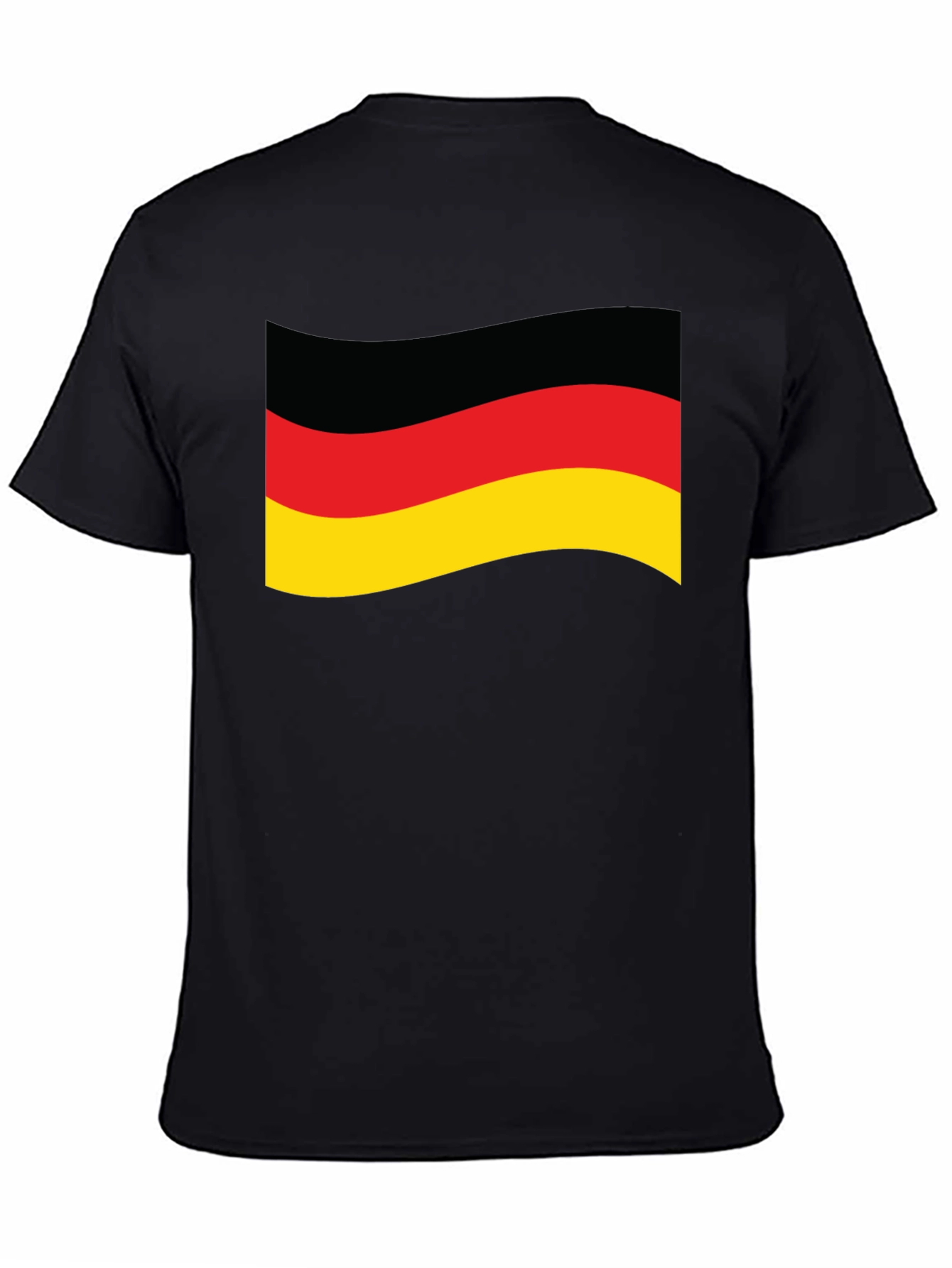 German Flag Graphic Tee - Black Cotton Shirt