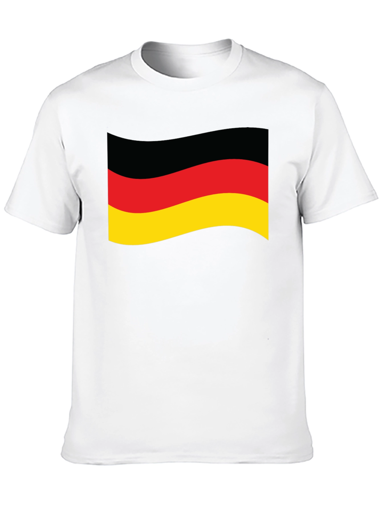 German Flag Graphic Tee - Black Cotton Shirt