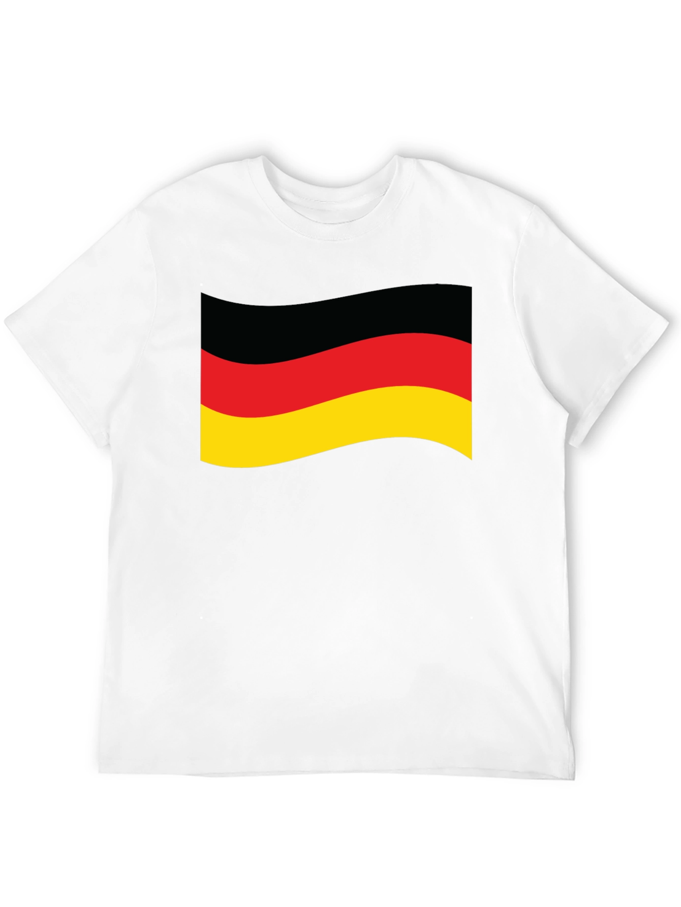 German Flag Graphic Tee - Black Cotton Shirt
