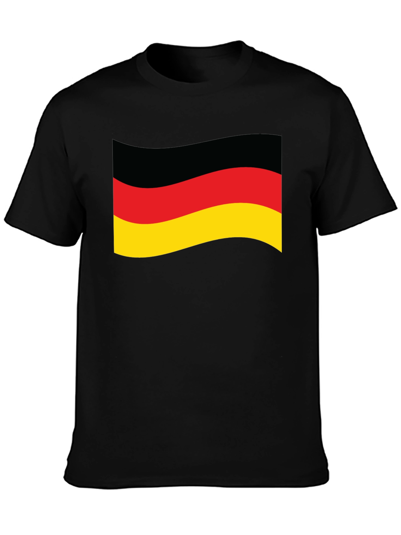 German Flag Graphic Tee - Black Cotton Shirt