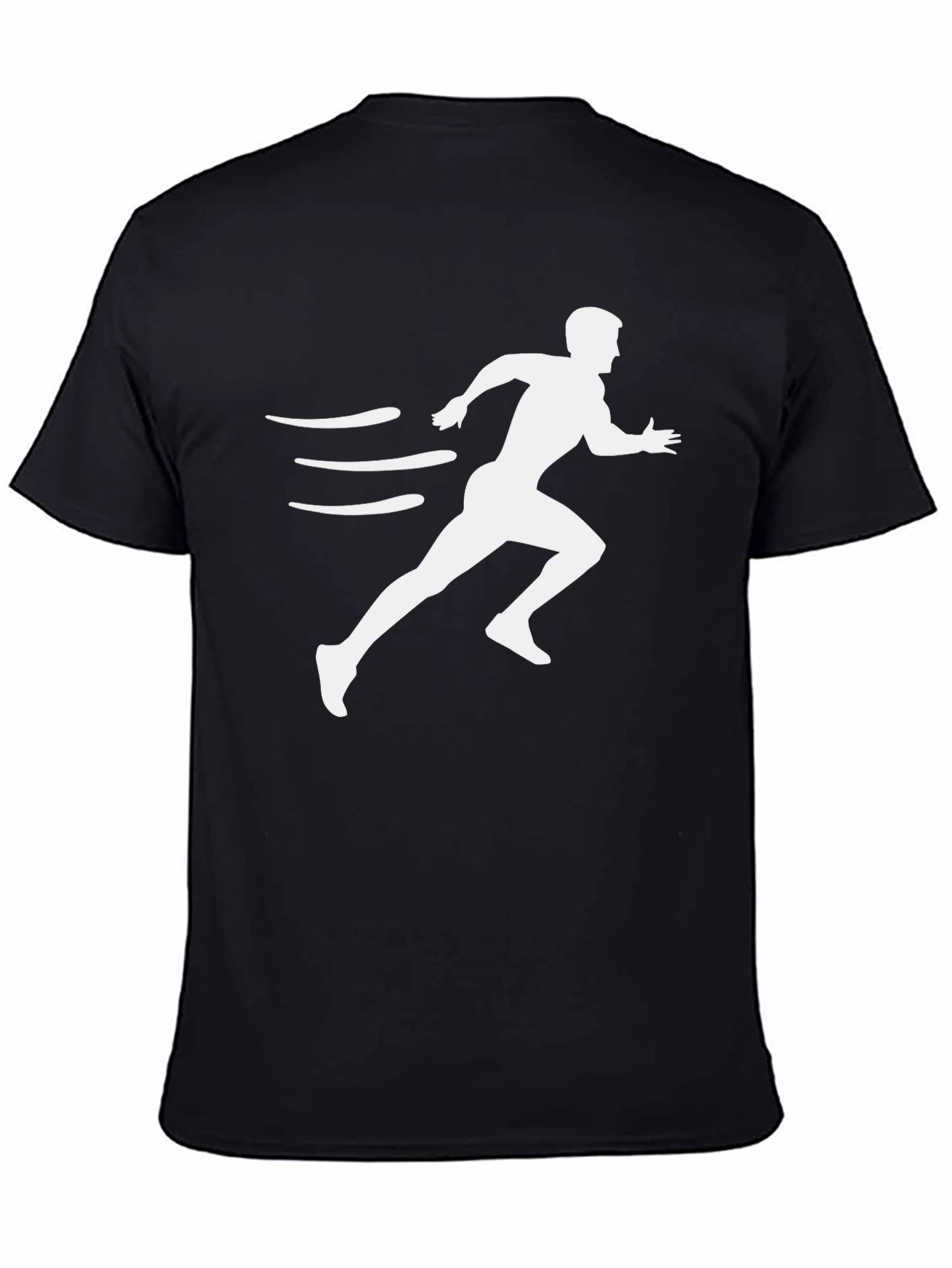 Mens Black Graphic Tee - Runner Design