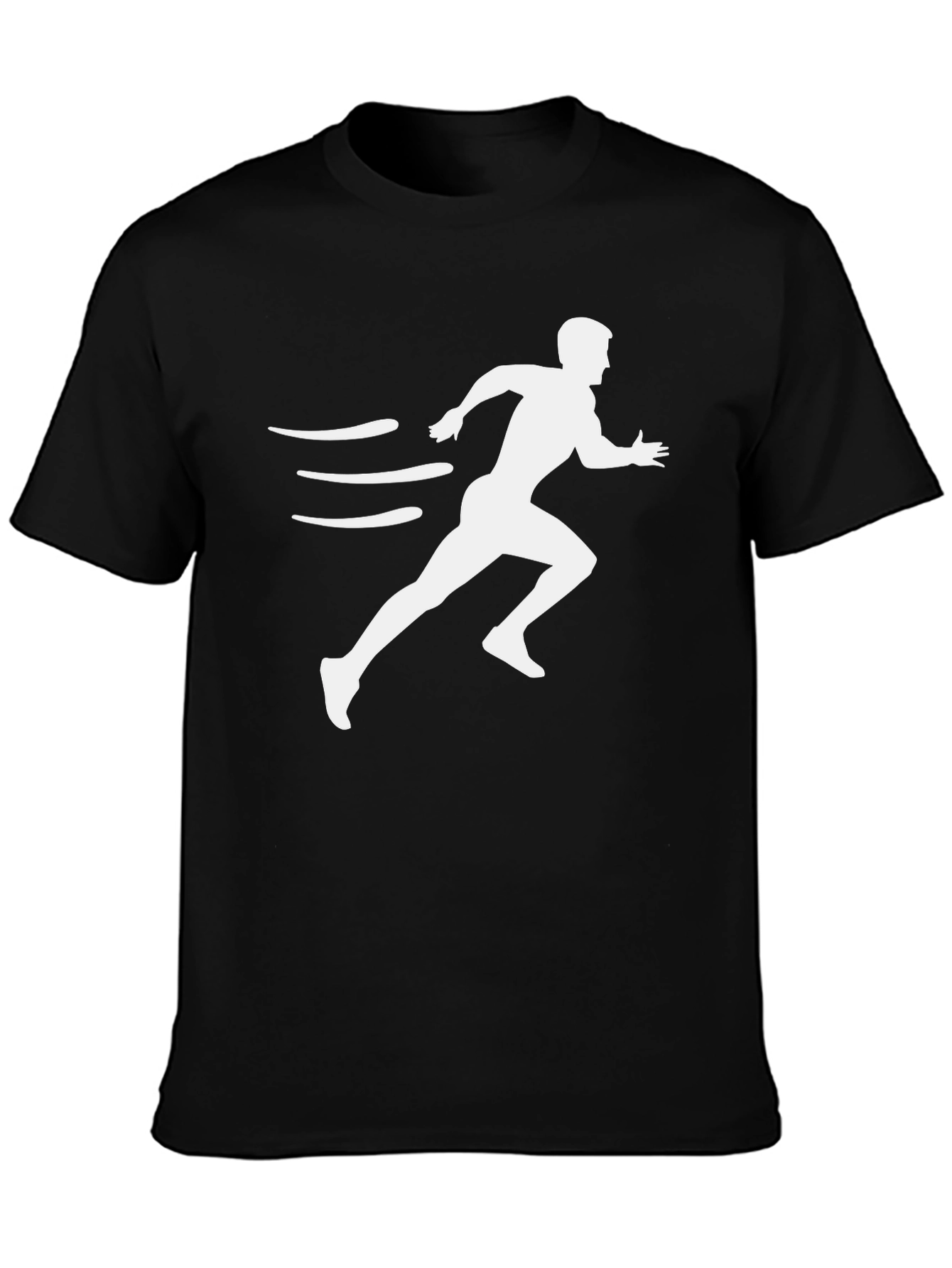 Mens Black Graphic Tee - Runner Design