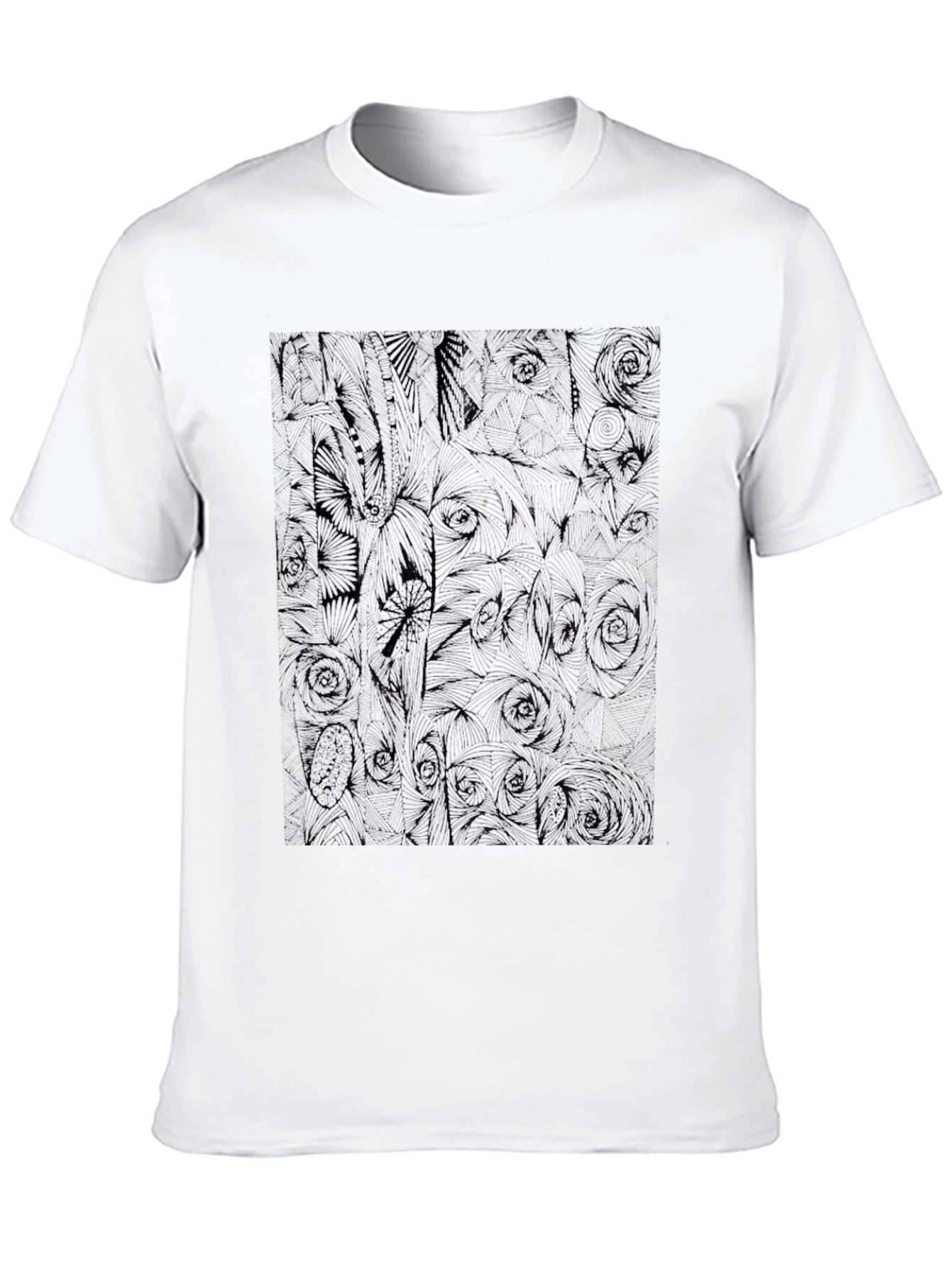 Black Graphic Tee: Modern Floral Silhouette