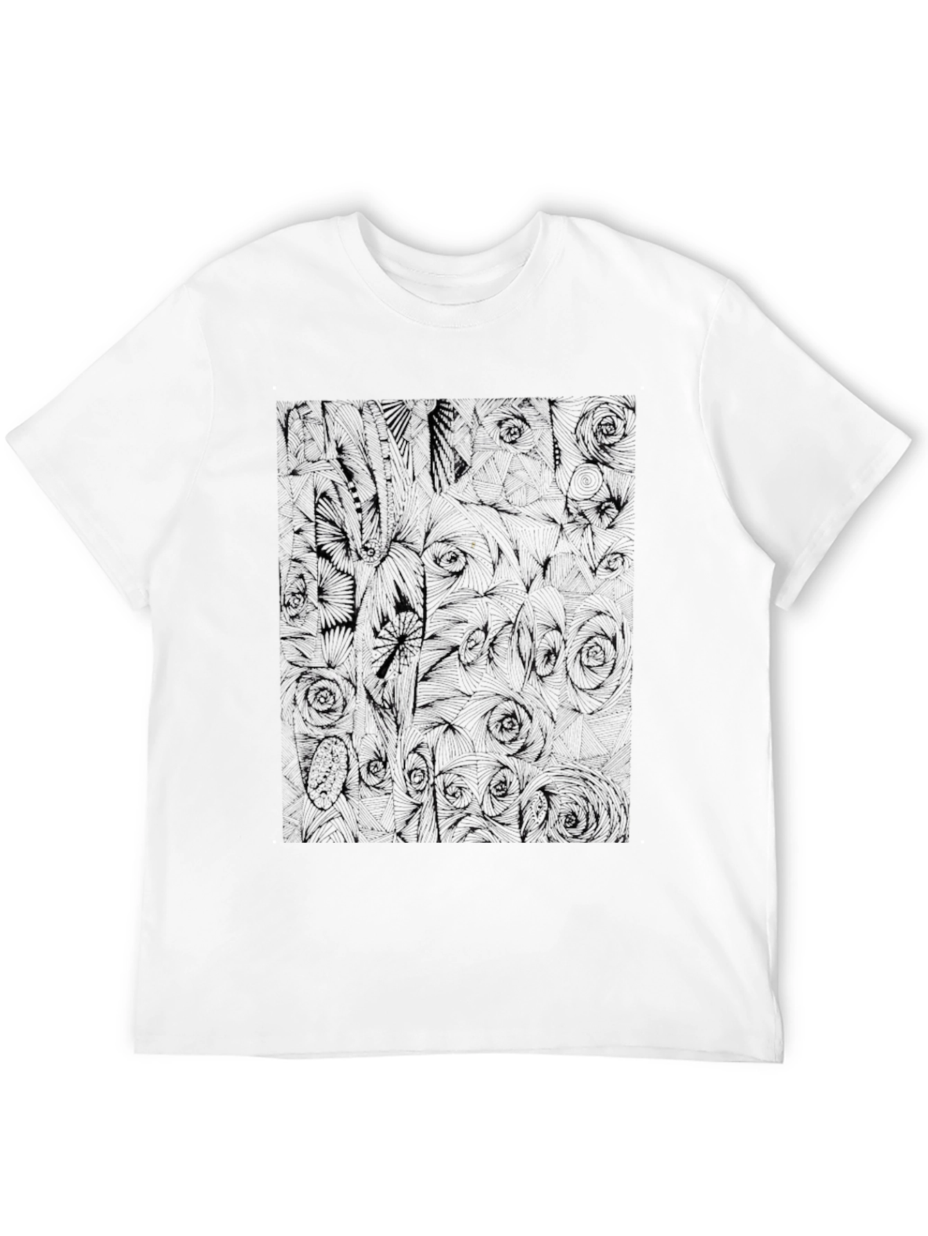 Black Graphic Tee: Modern Floral Silhouette