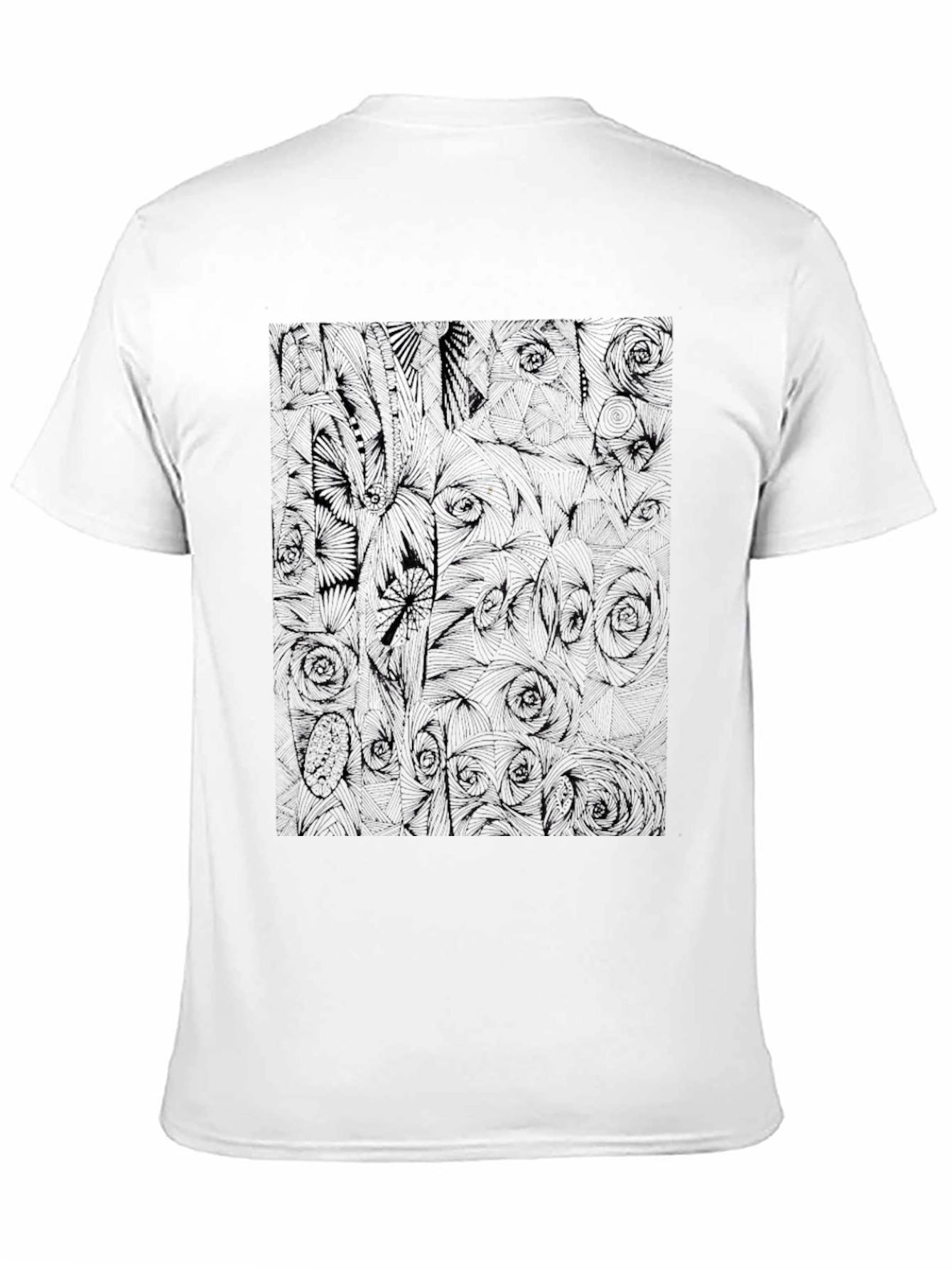 Black Graphic Tee: Modern Floral Silhouette