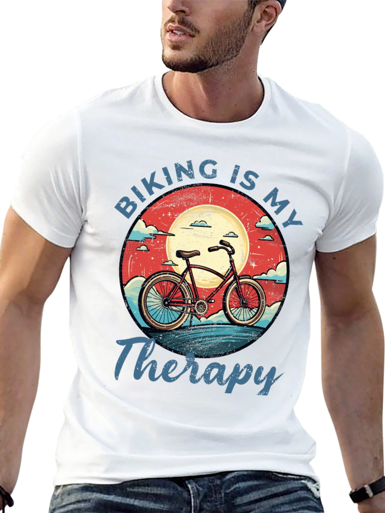Biking is My Therapy Graphic T-Shirt