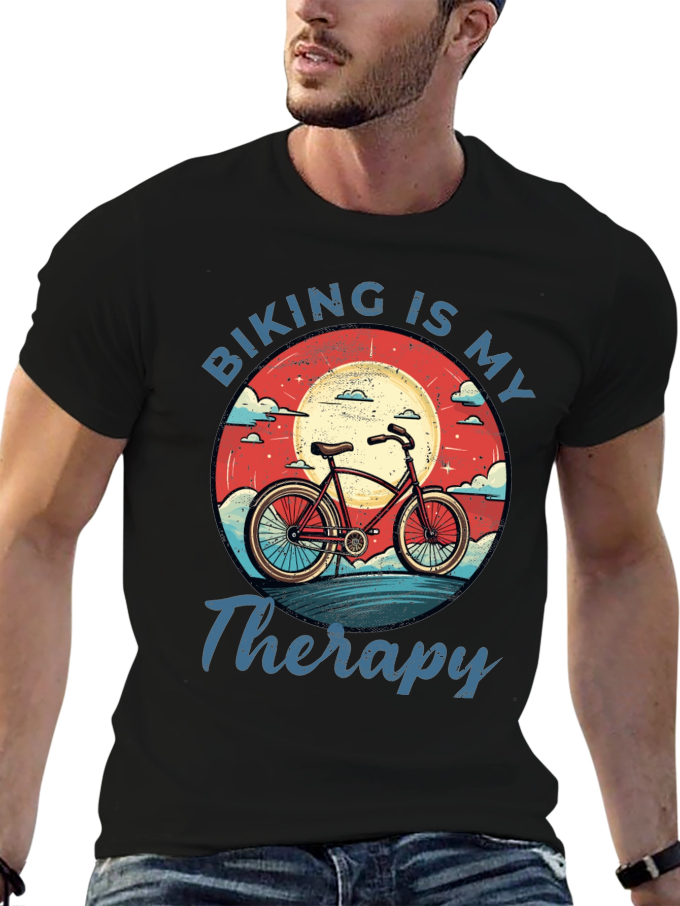 Biking is My Therapy Graphic T-Shirt