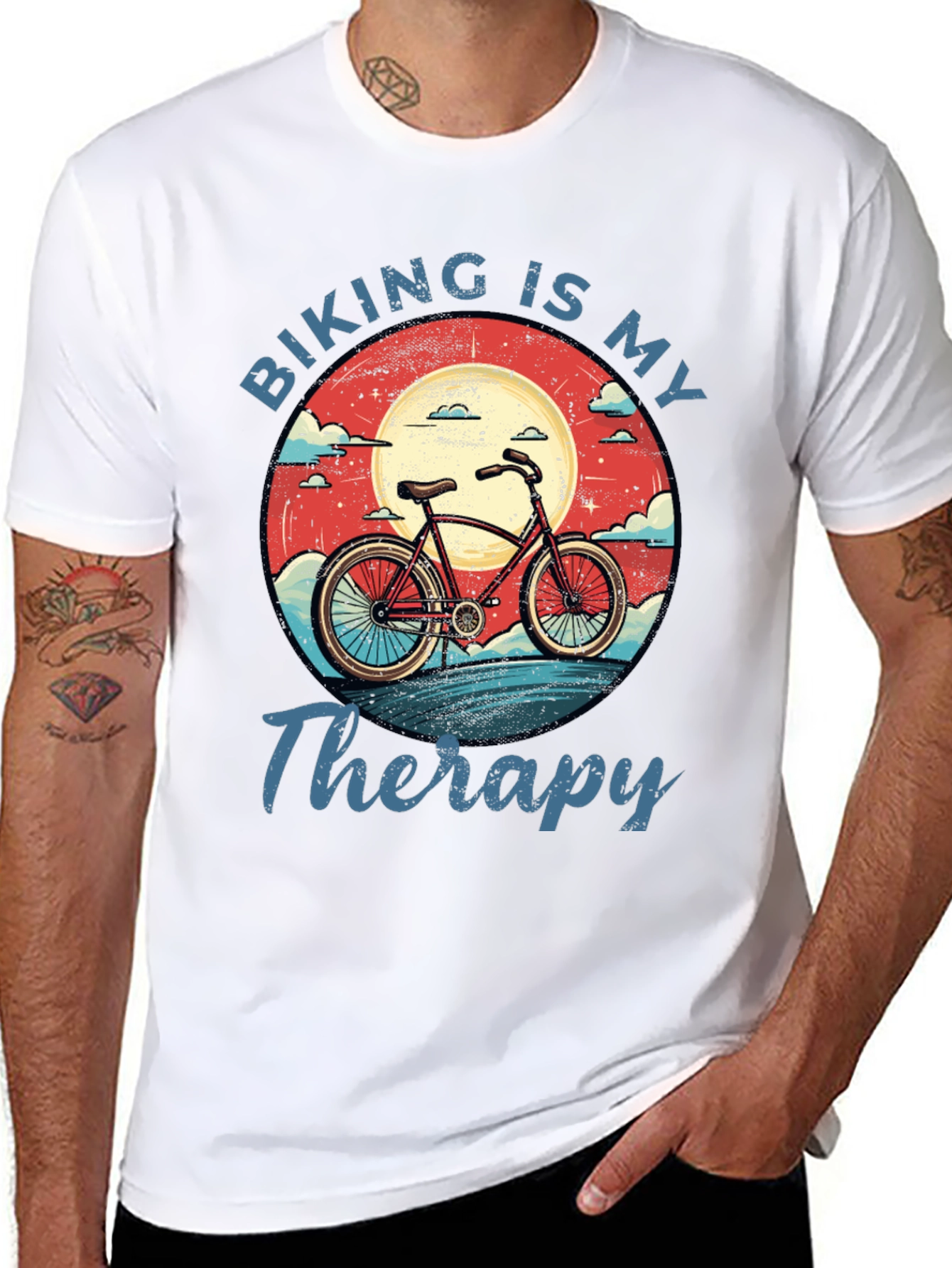 Biking is My Therapy Graphic T-Shirt