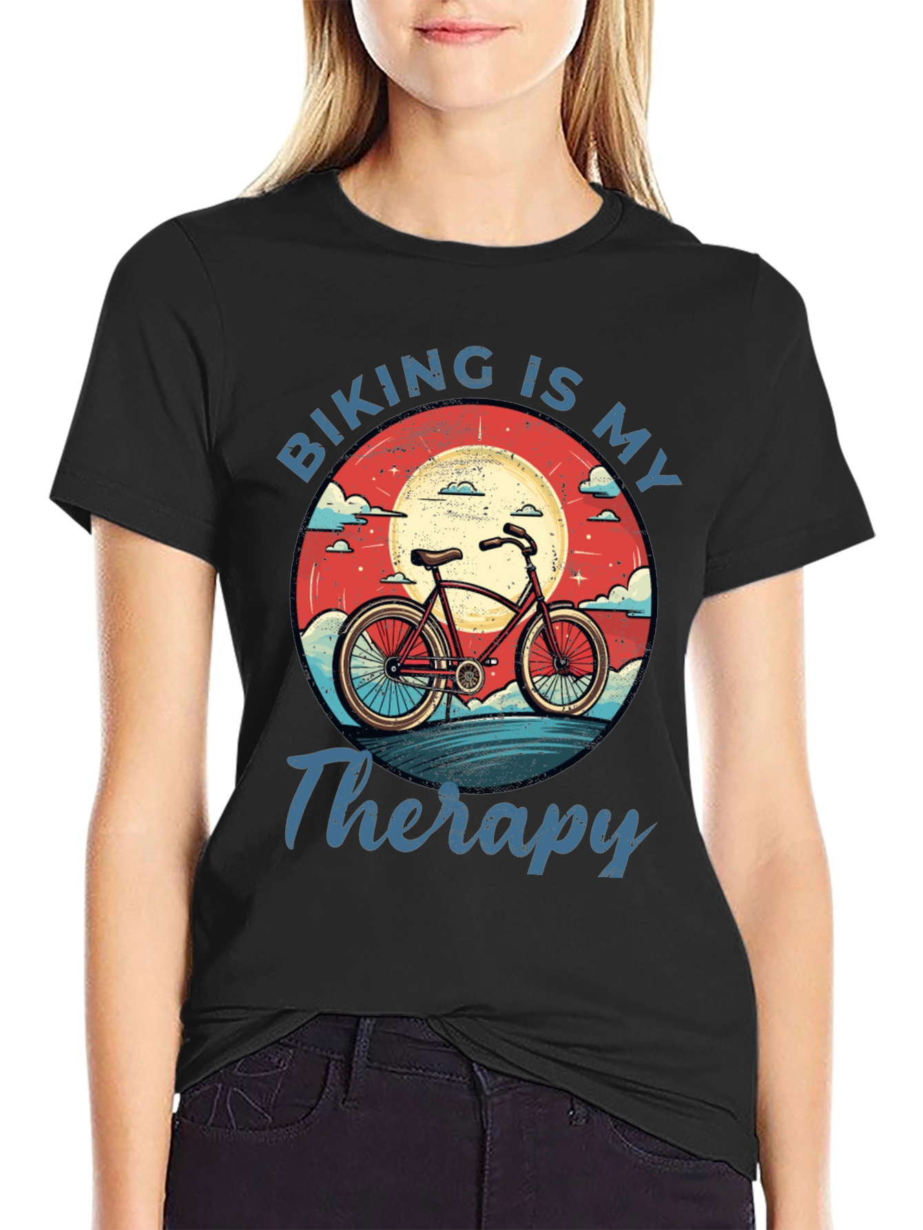 Biking is My Therapy Graphic T-Shirt
