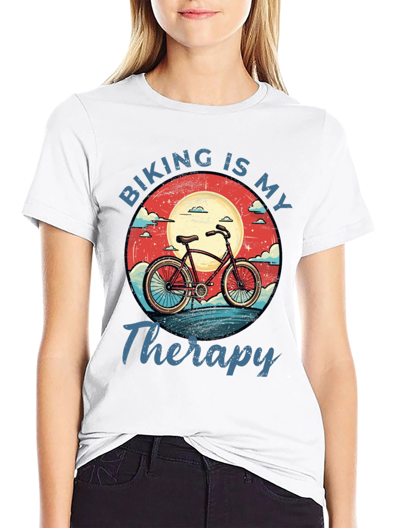 Biking is My Therapy Graphic T-Shirt