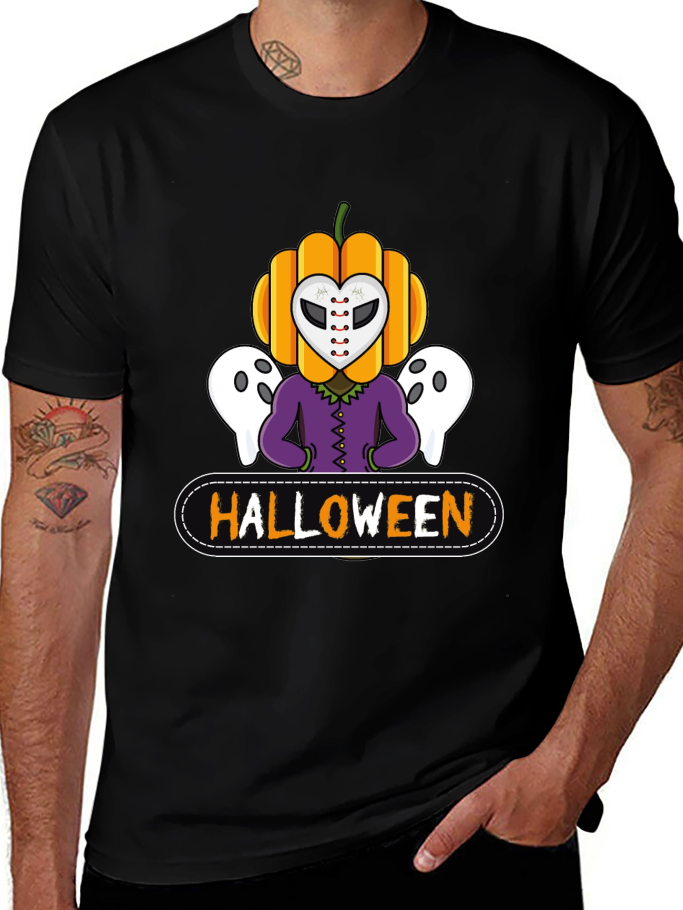 Halloween Pumpkin Mask T-Shirt