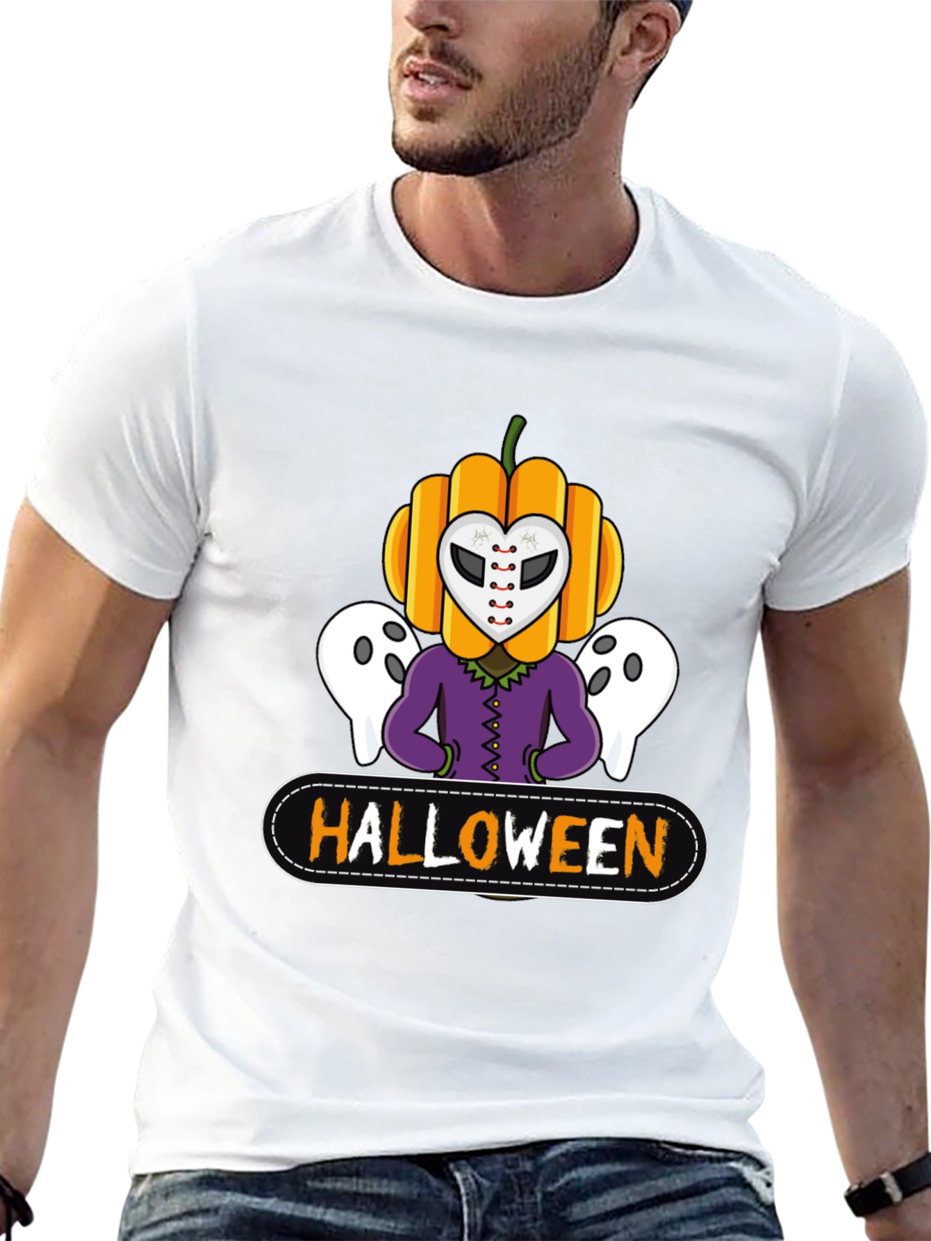 Halloween Pumpkin Mask T-Shirt