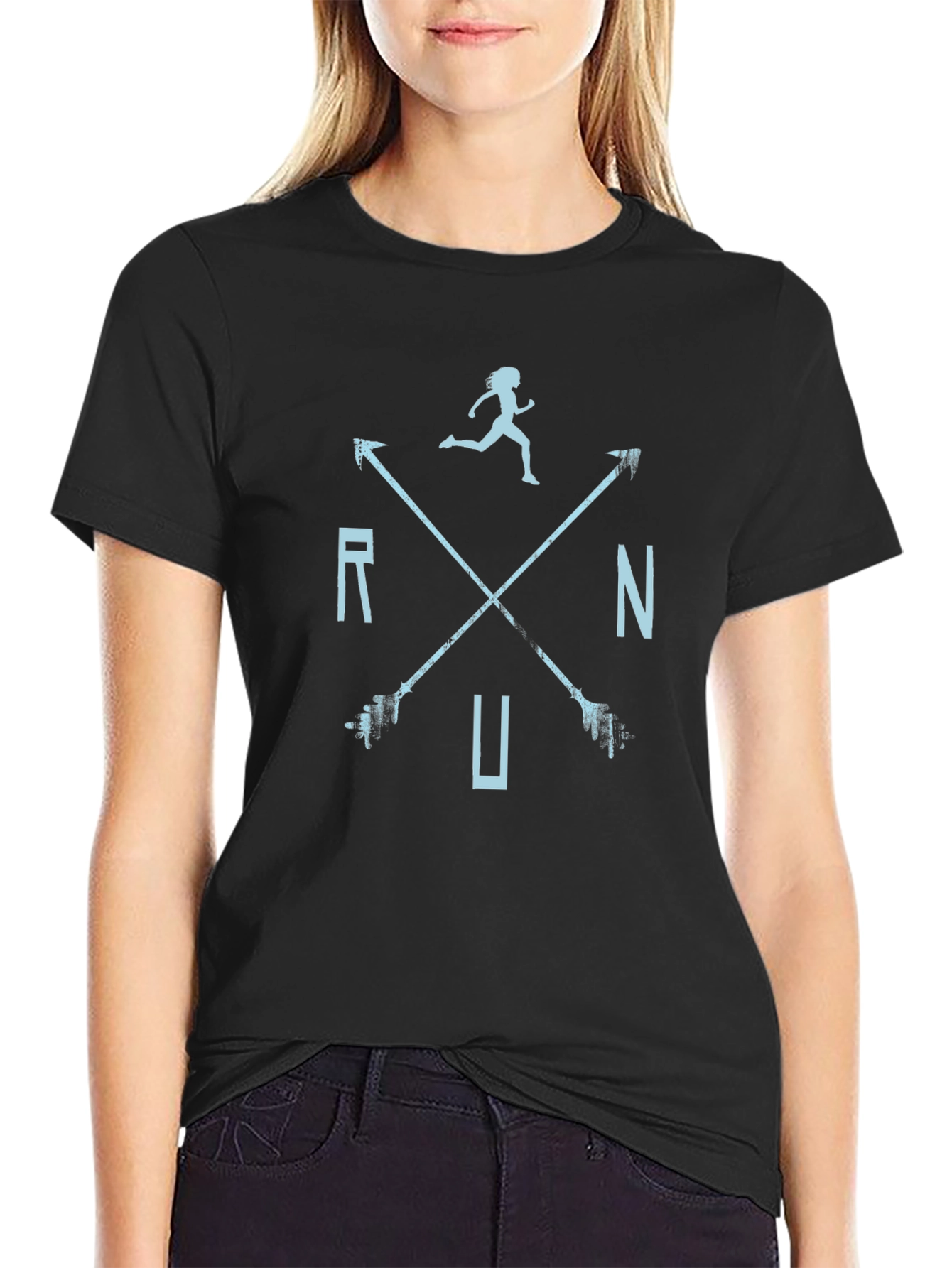 Run Arrow Graphic Tee - Black