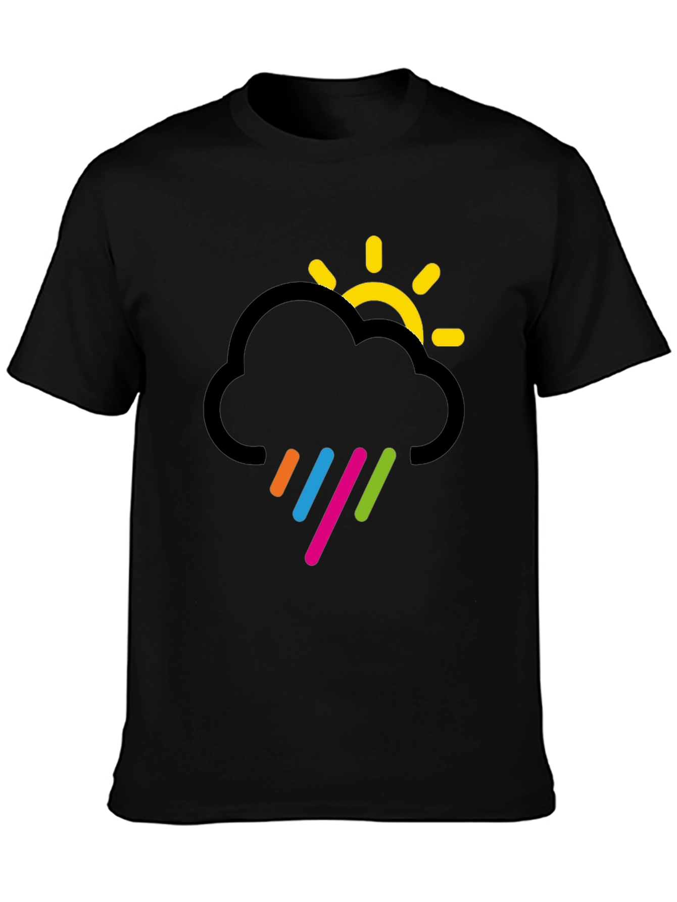 Cloud & Sun Graphic Black T-Shirt