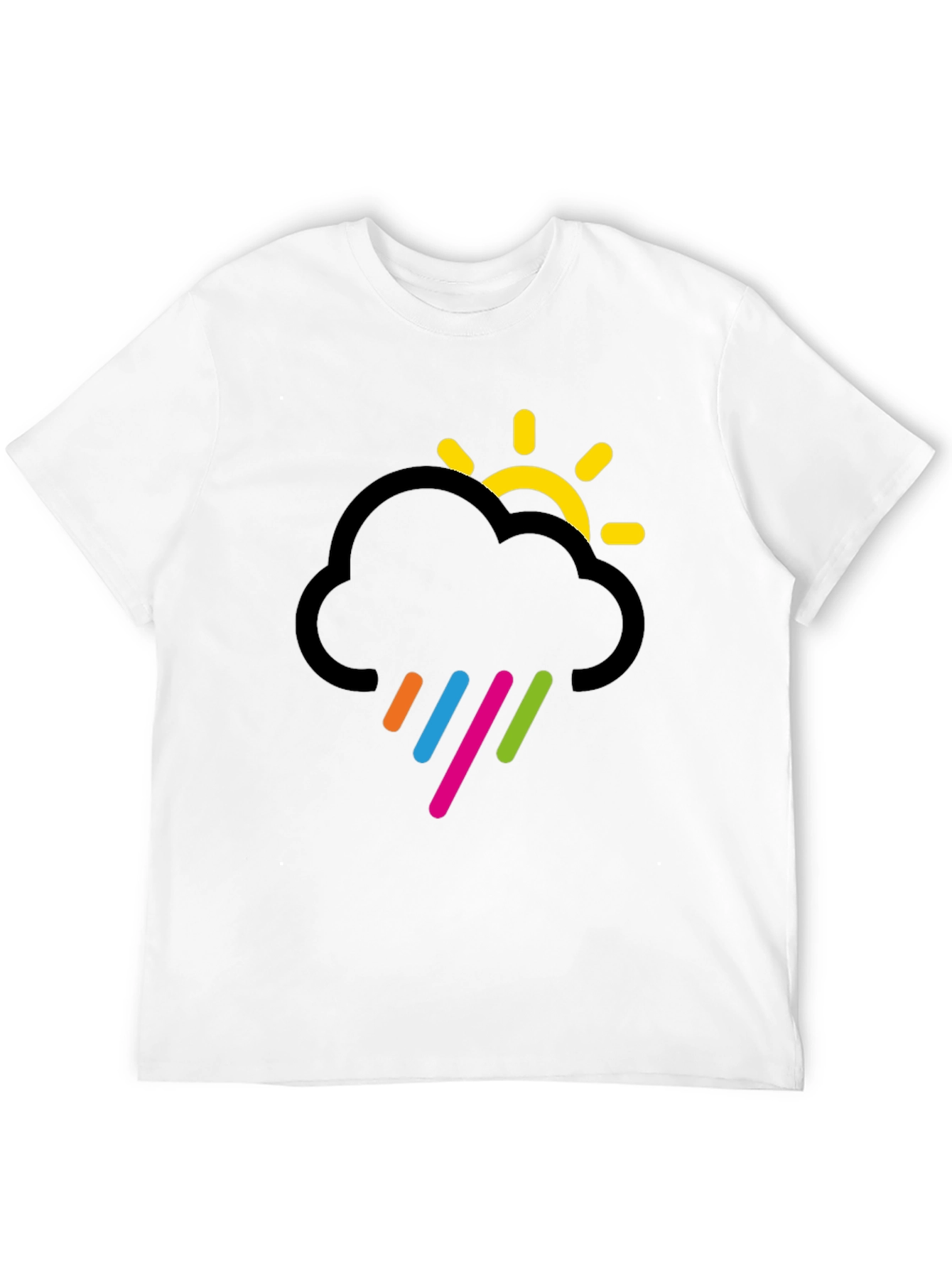 Cloud & Sun Graphic Black T-Shirt