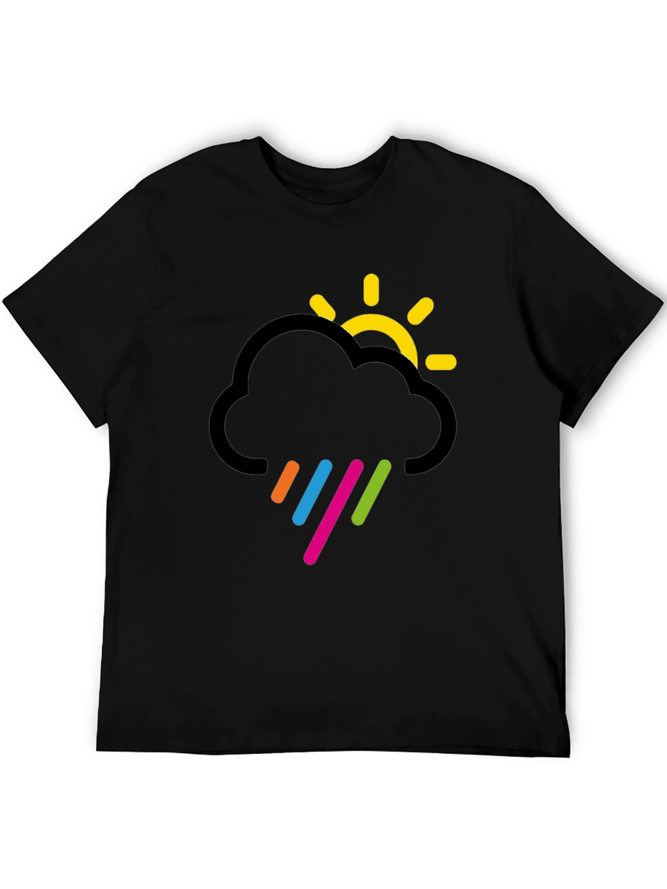 Cloud & Sun Graphic Black T-Shirt