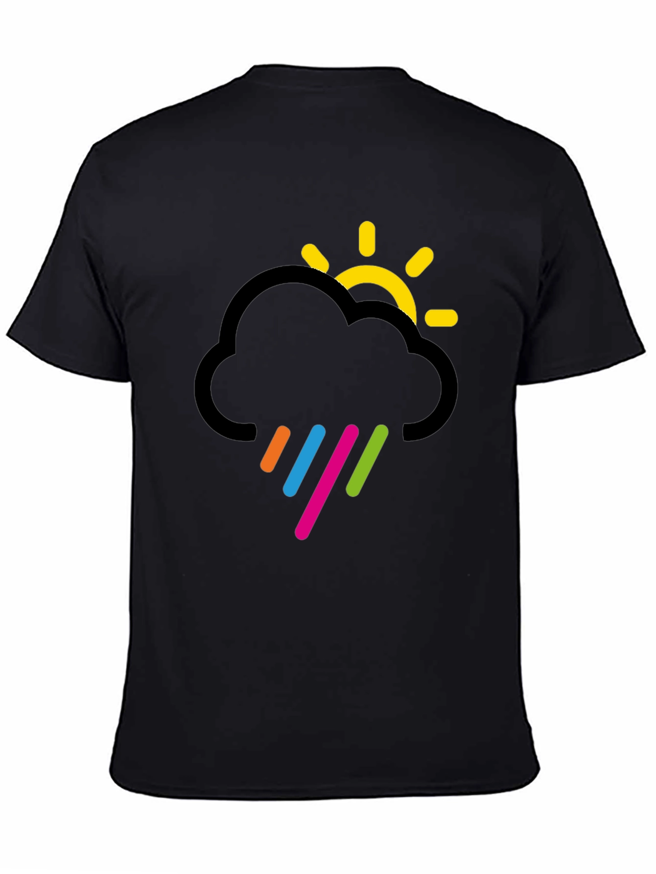 Cloud & Sun Graphic Black T-Shirt