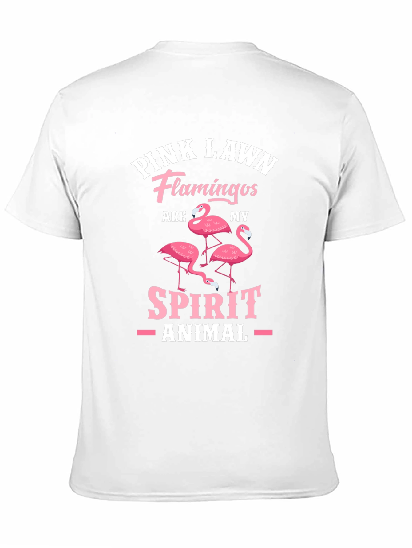 Pink Lawn Flamingos Spirit Animal Black T-Shirt