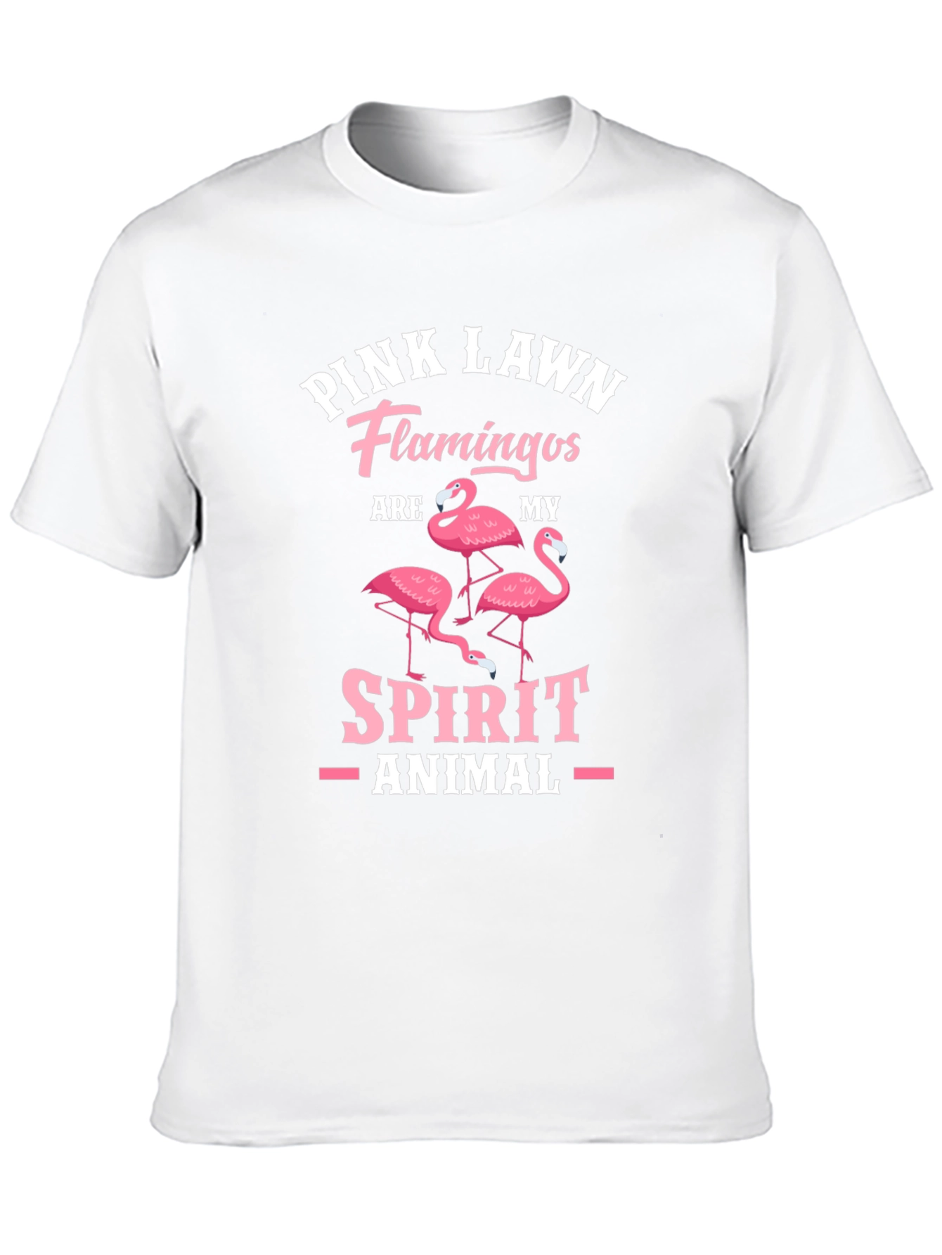 Pink Lawn Flamingos Spirit Animal Black T-Shirt