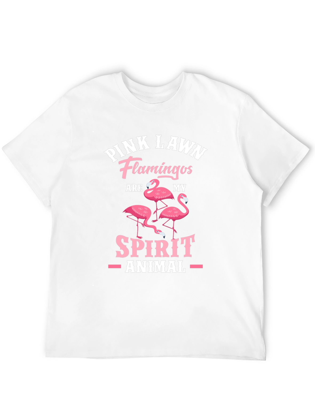 Pink Lawn Flamingos Spirit Animal Black T-Shirt
