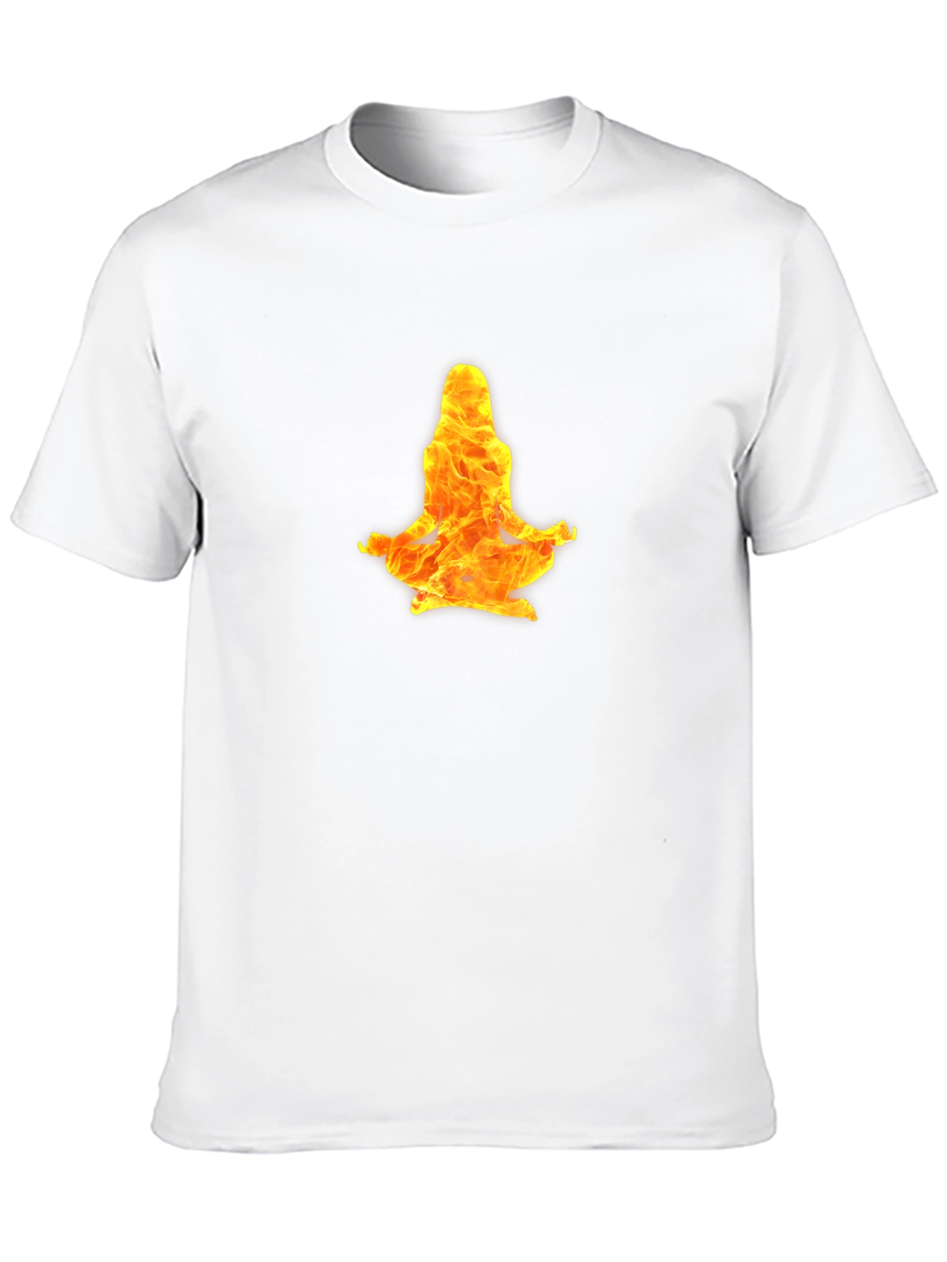 Fiery Yoga Meditation Tee - Black Cotton Blend