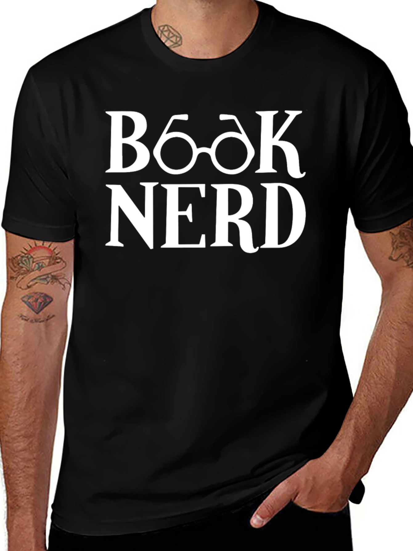 Book Nerd T-Shirt - Black Cotton Blend
