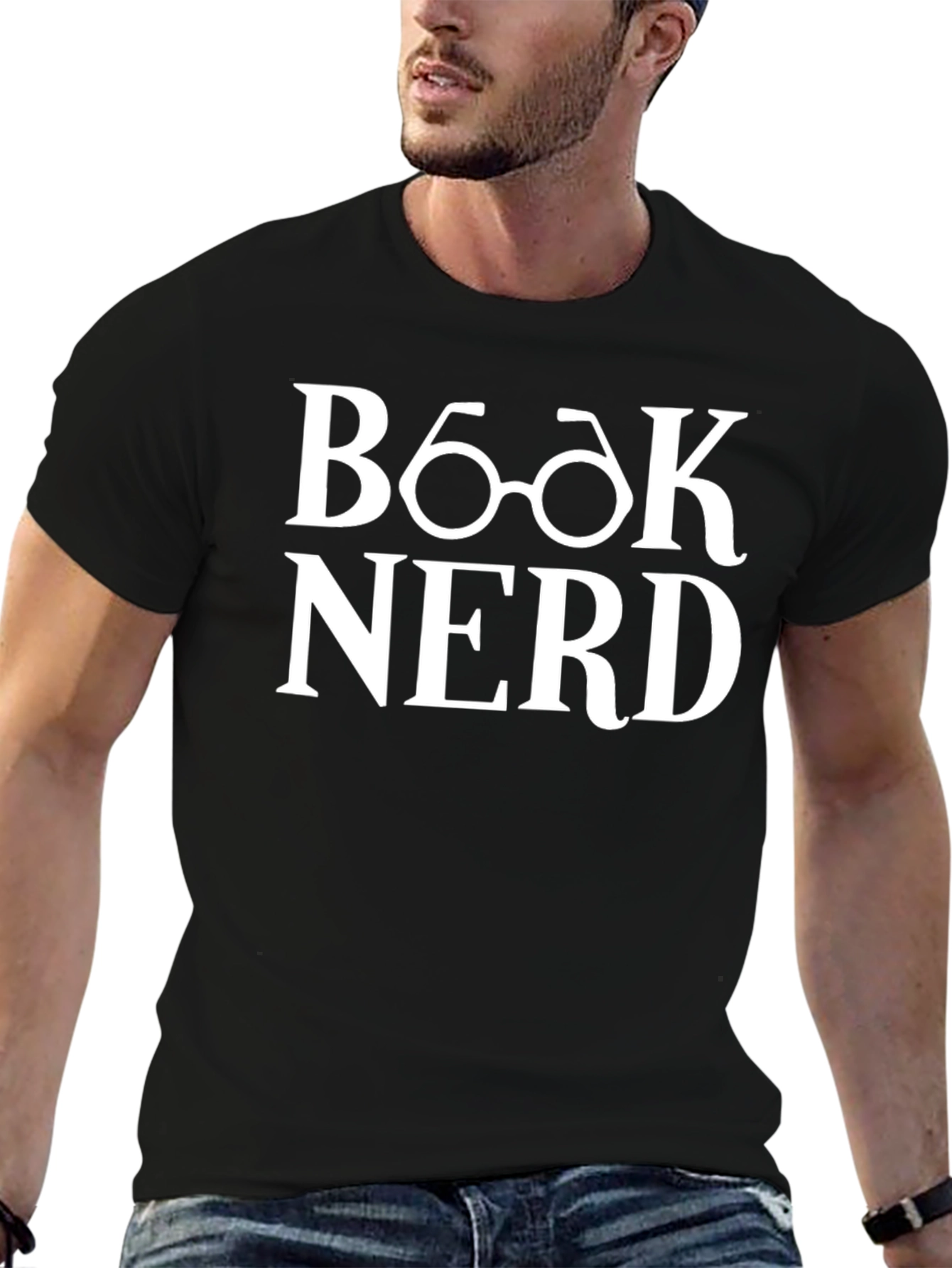 Book Nerd T-Shirt - Black Cotton Blend