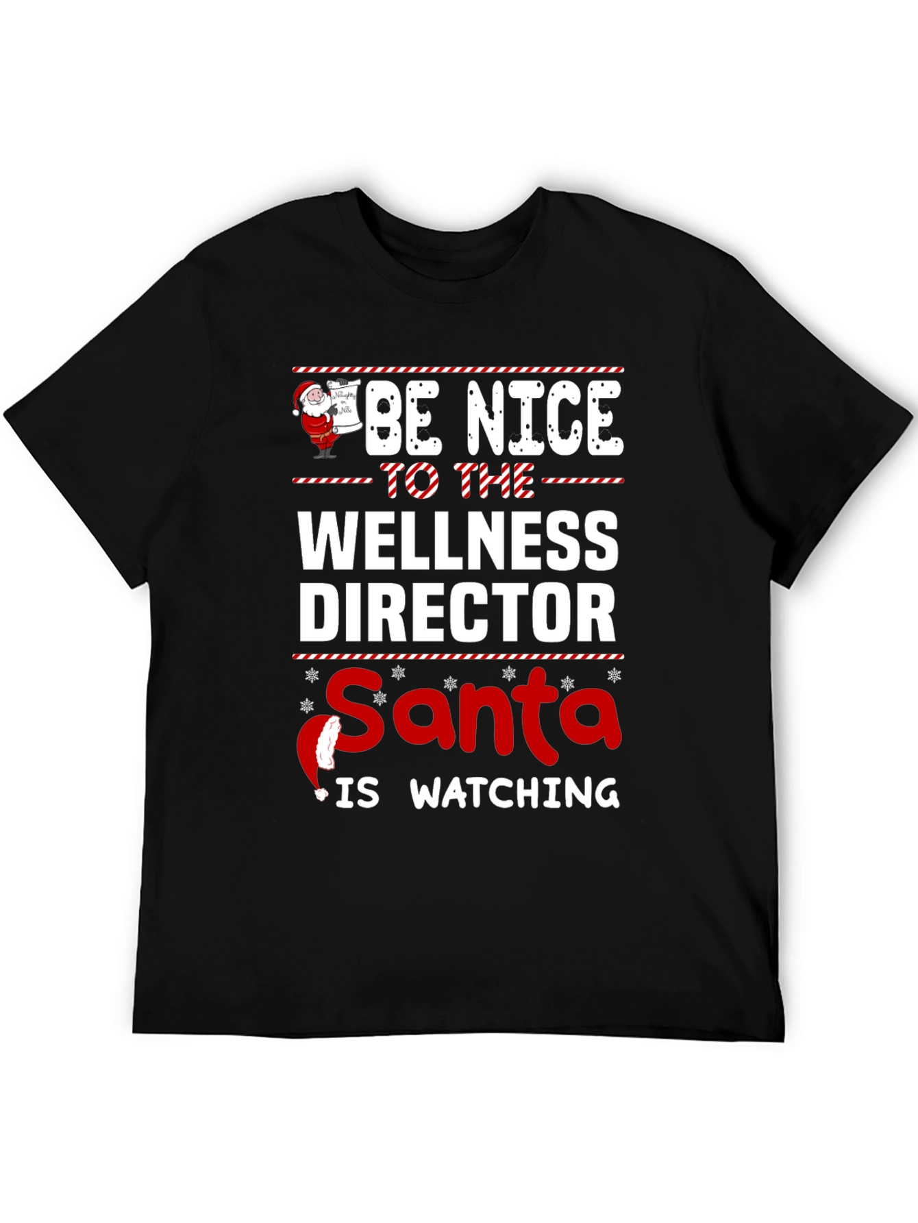 Wellness Director Santa Watching Graphic T-Shirt