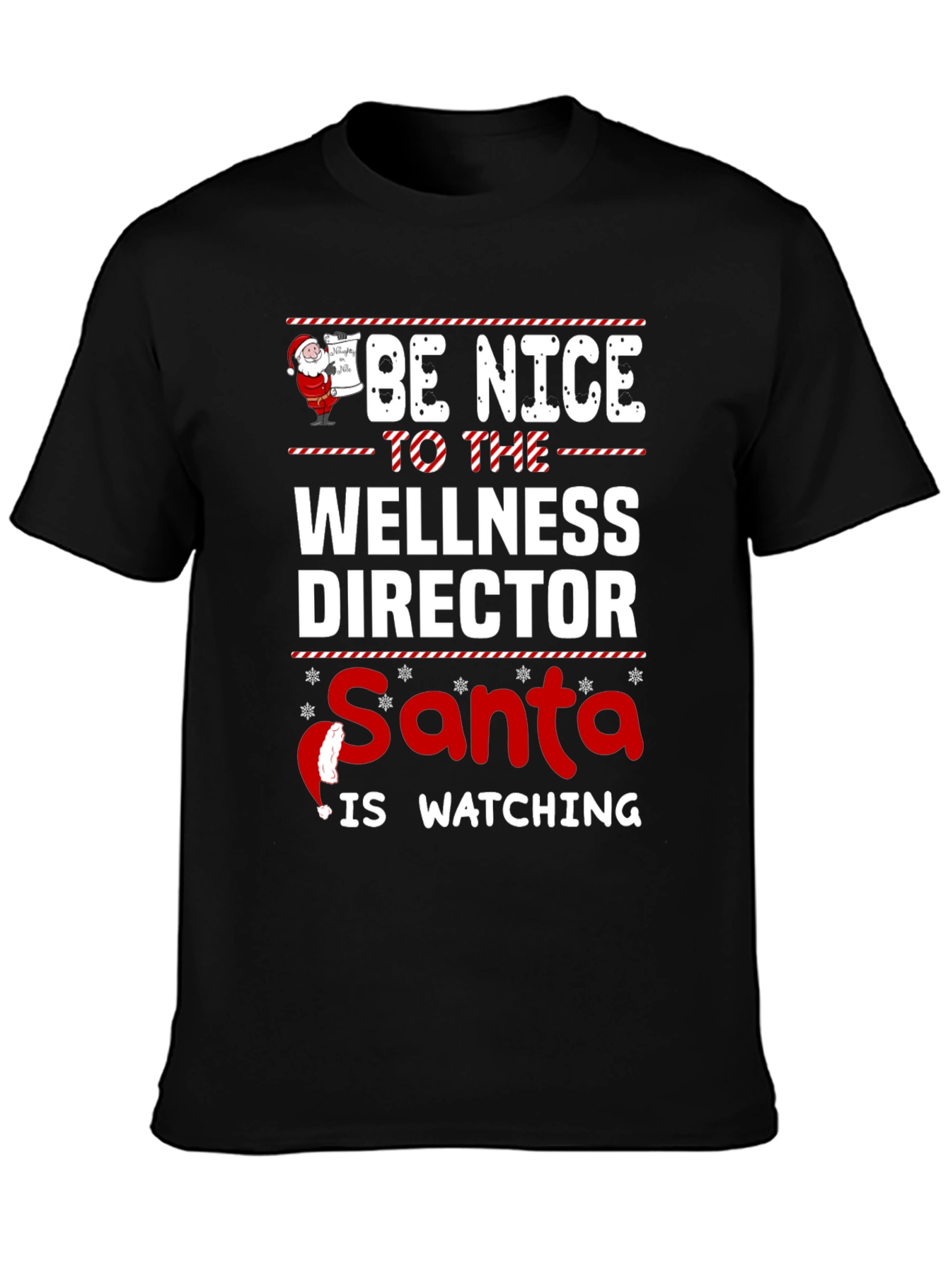 Wellness Director Santa Watching Graphic T-Shirt