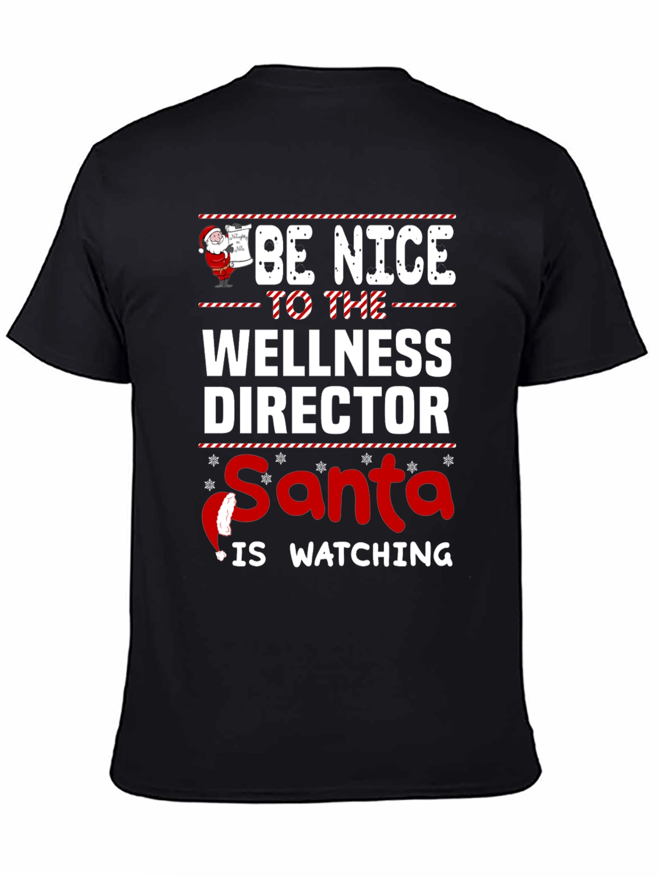 Wellness Director Santa Watching Graphic T-Shirt