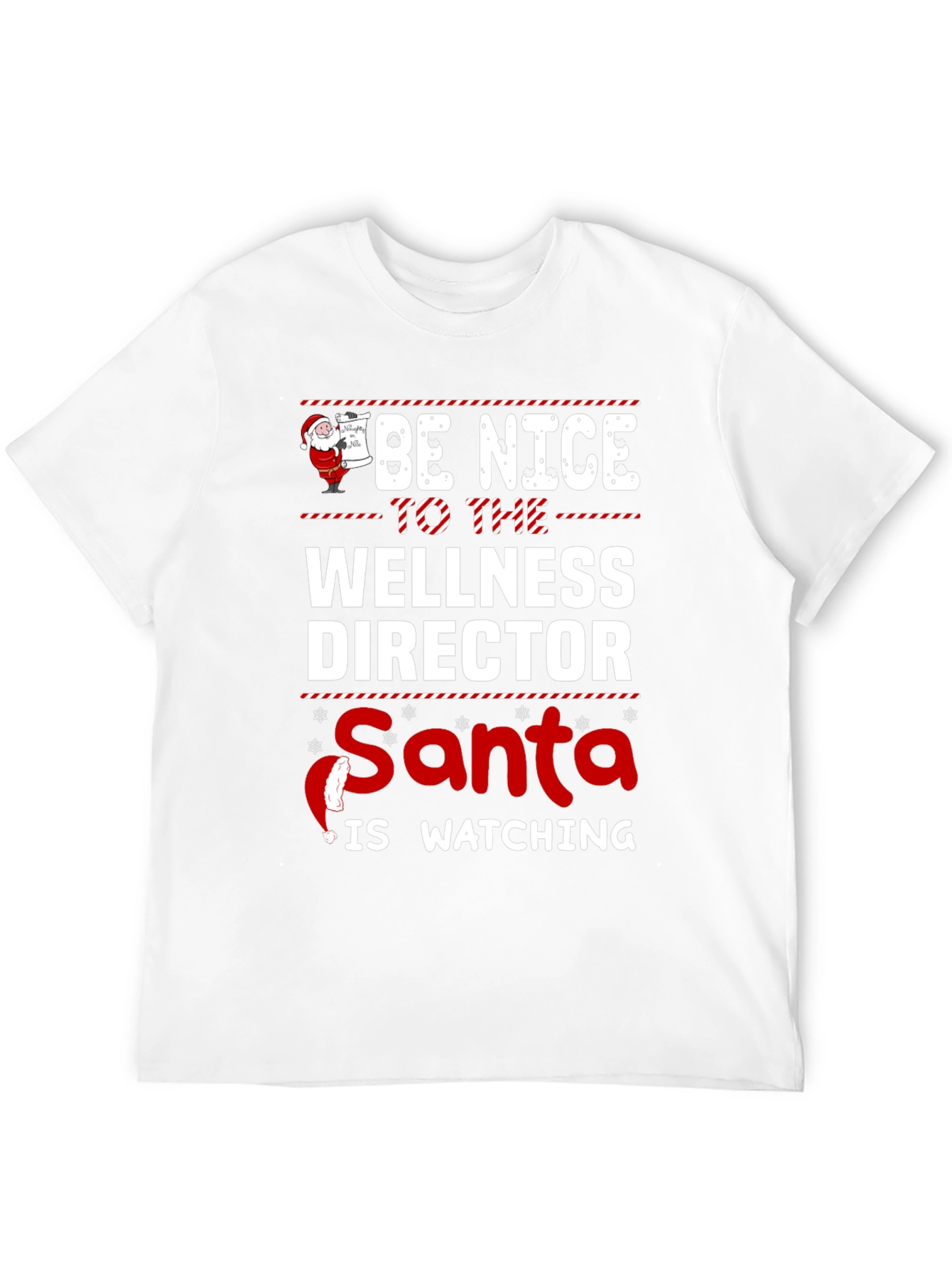 Wellness Director Santa Watching Graphic T-Shirt