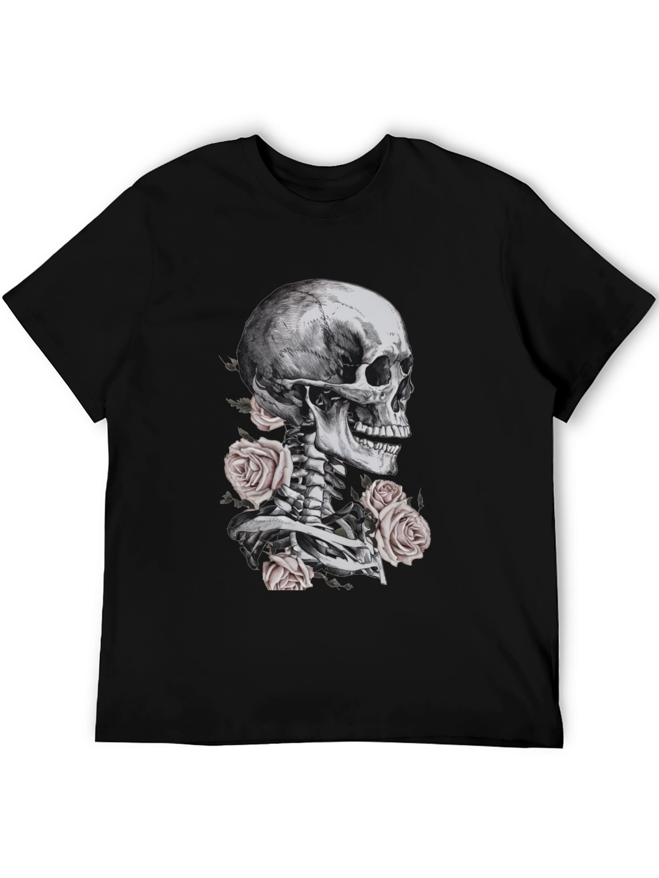 Skull and Roses Graphic T-Shirt