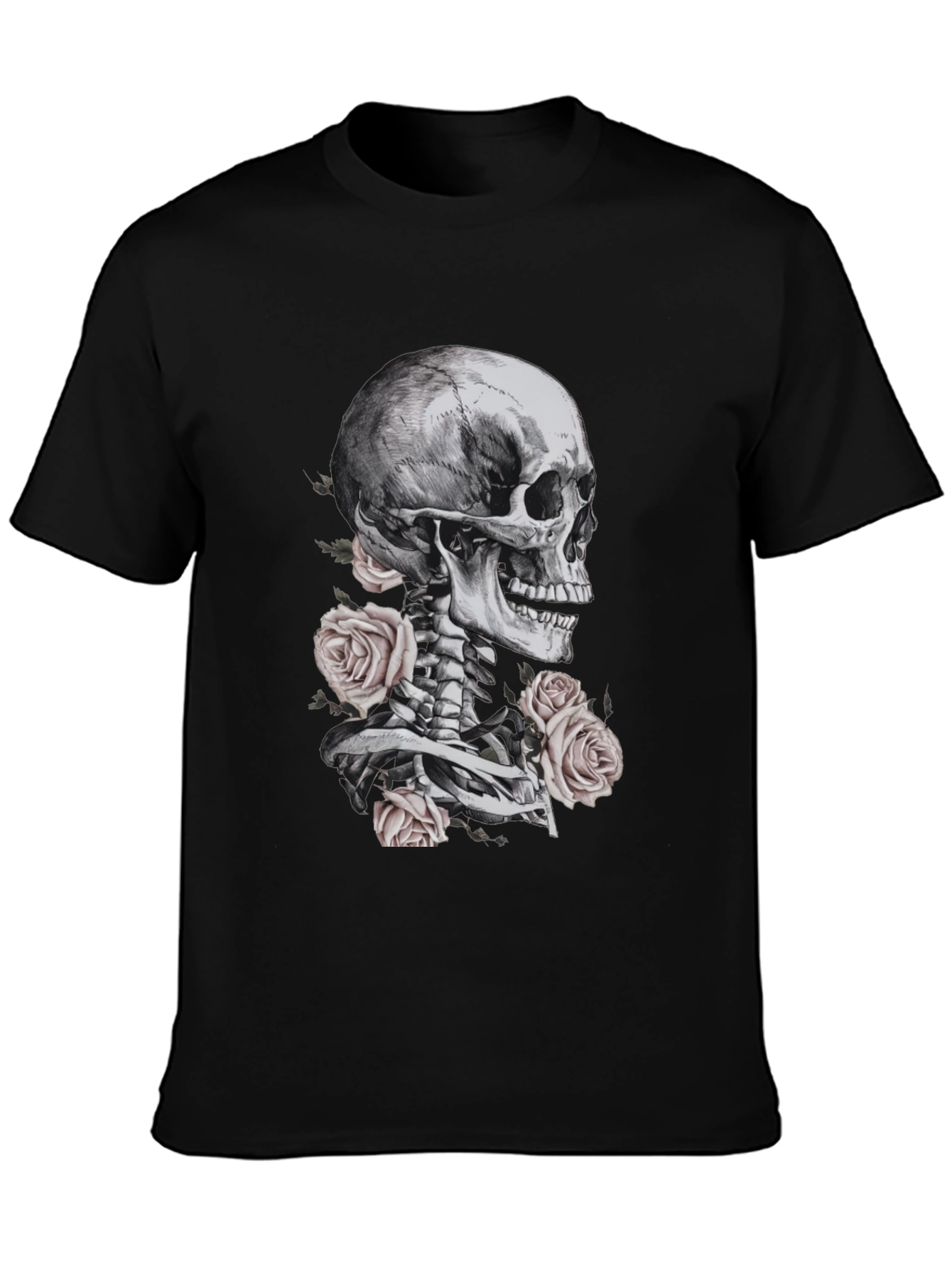 Skull and Roses Graphic T-Shirt