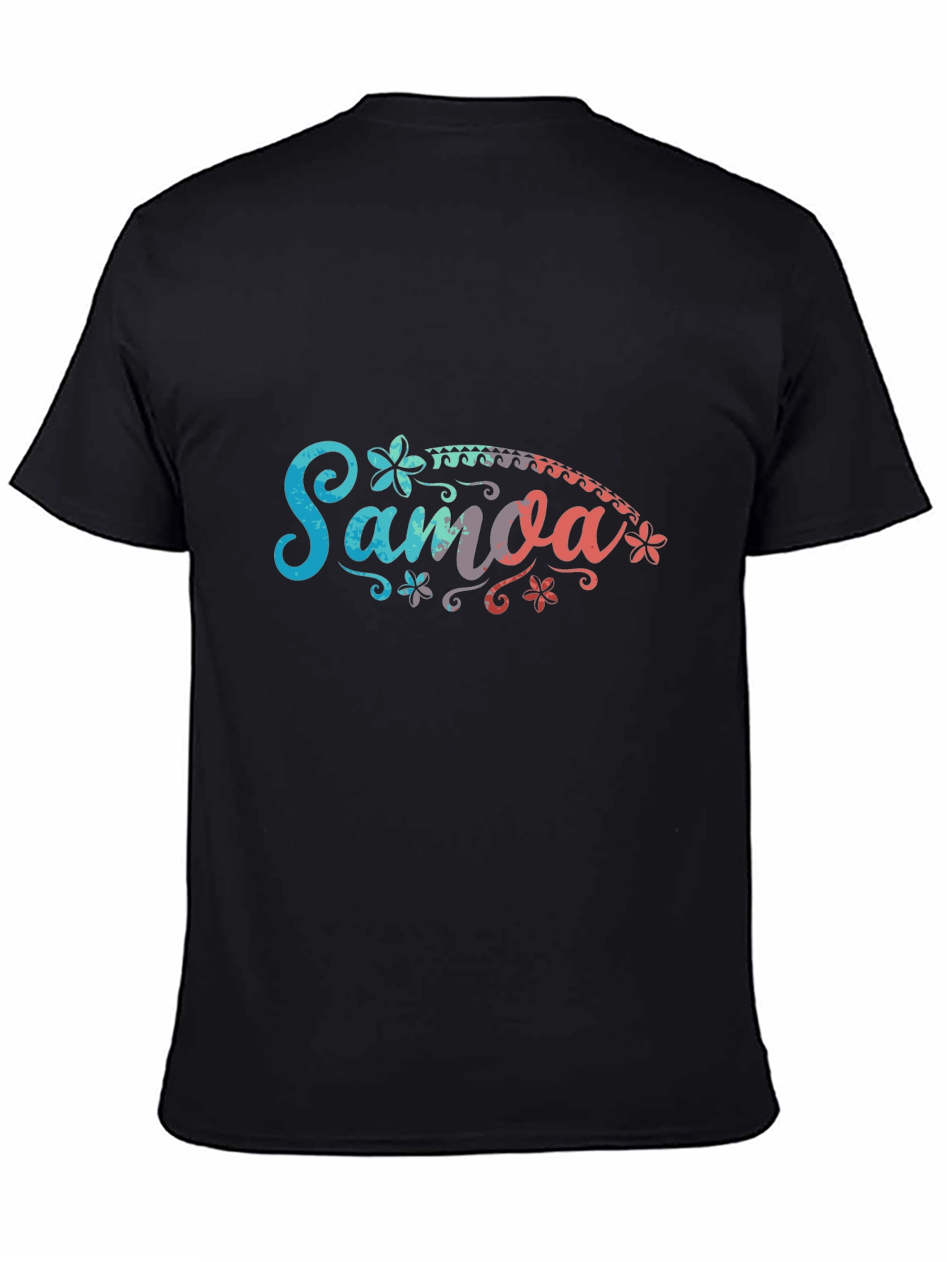 Samoa Floral Graphic Black T-Shirt