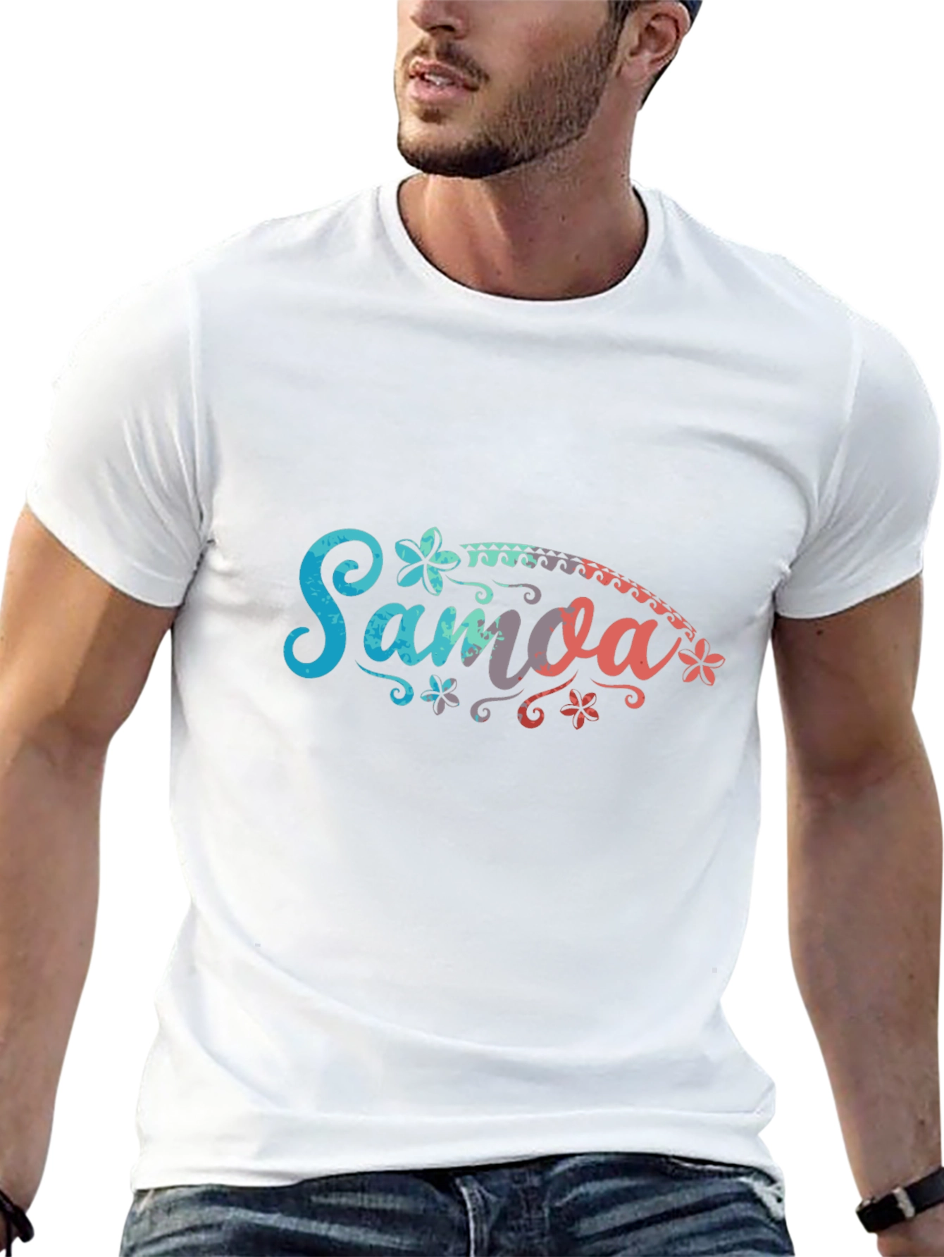 Samoa Floral Graphic Black T-Shirt