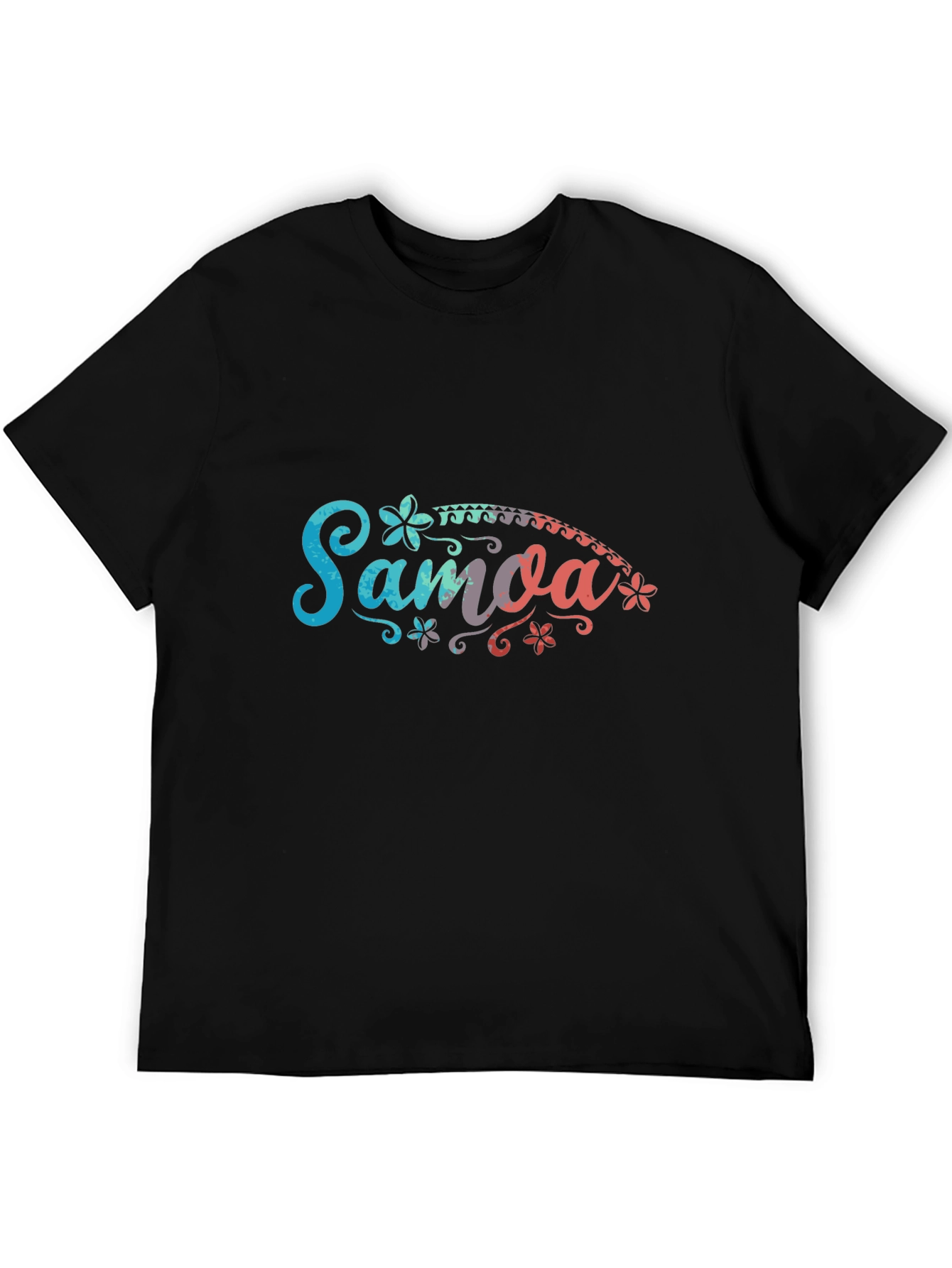 Samoa Floral Graphic Black T-Shirt