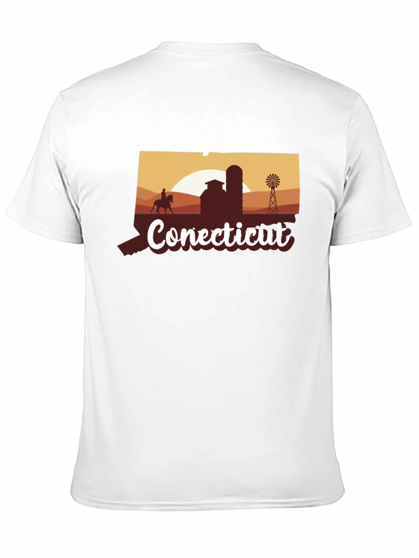 Connecticut Farm Silhouette Black T-Shirt