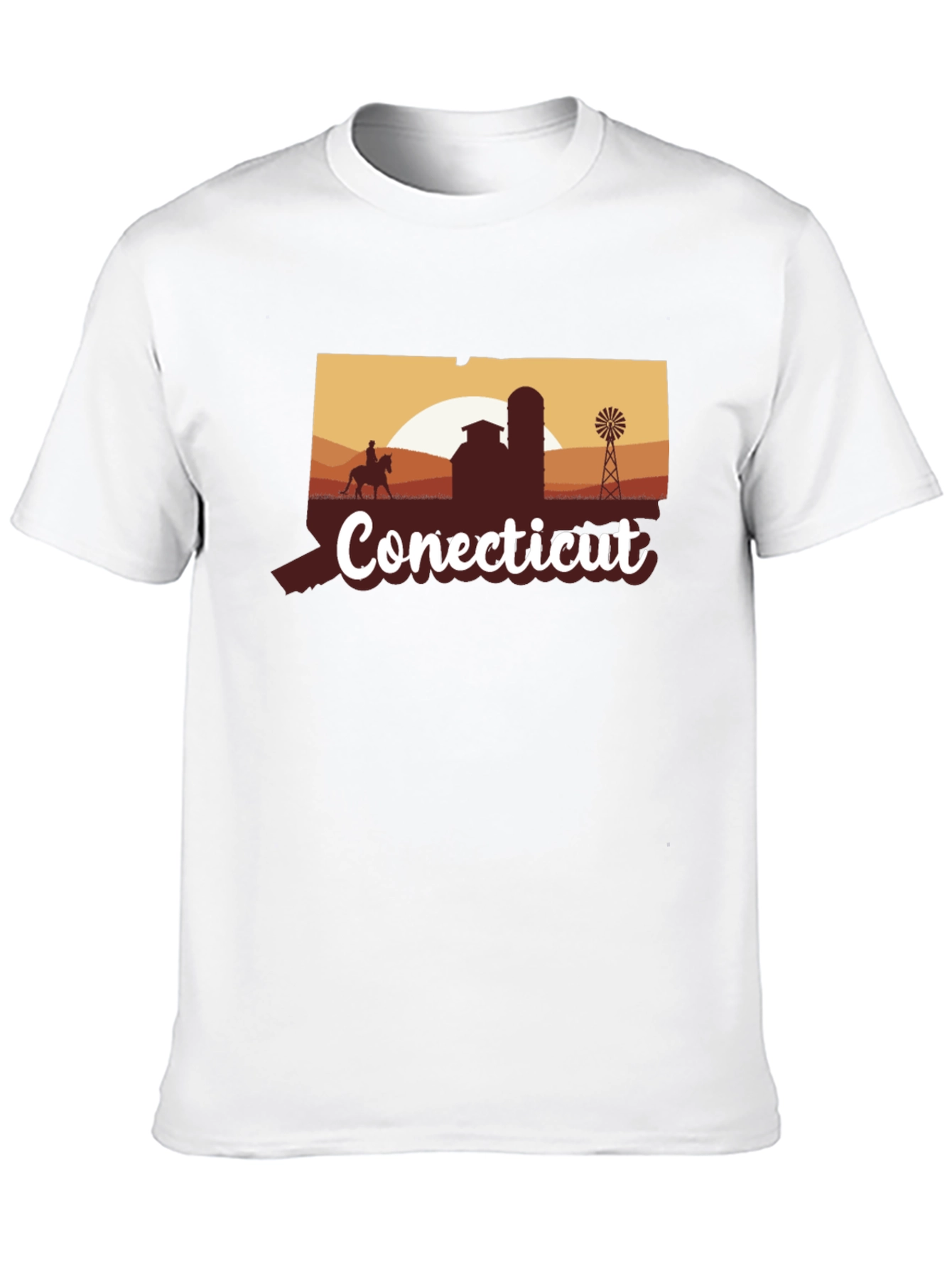 Connecticut Farm Silhouette Black T-Shirt