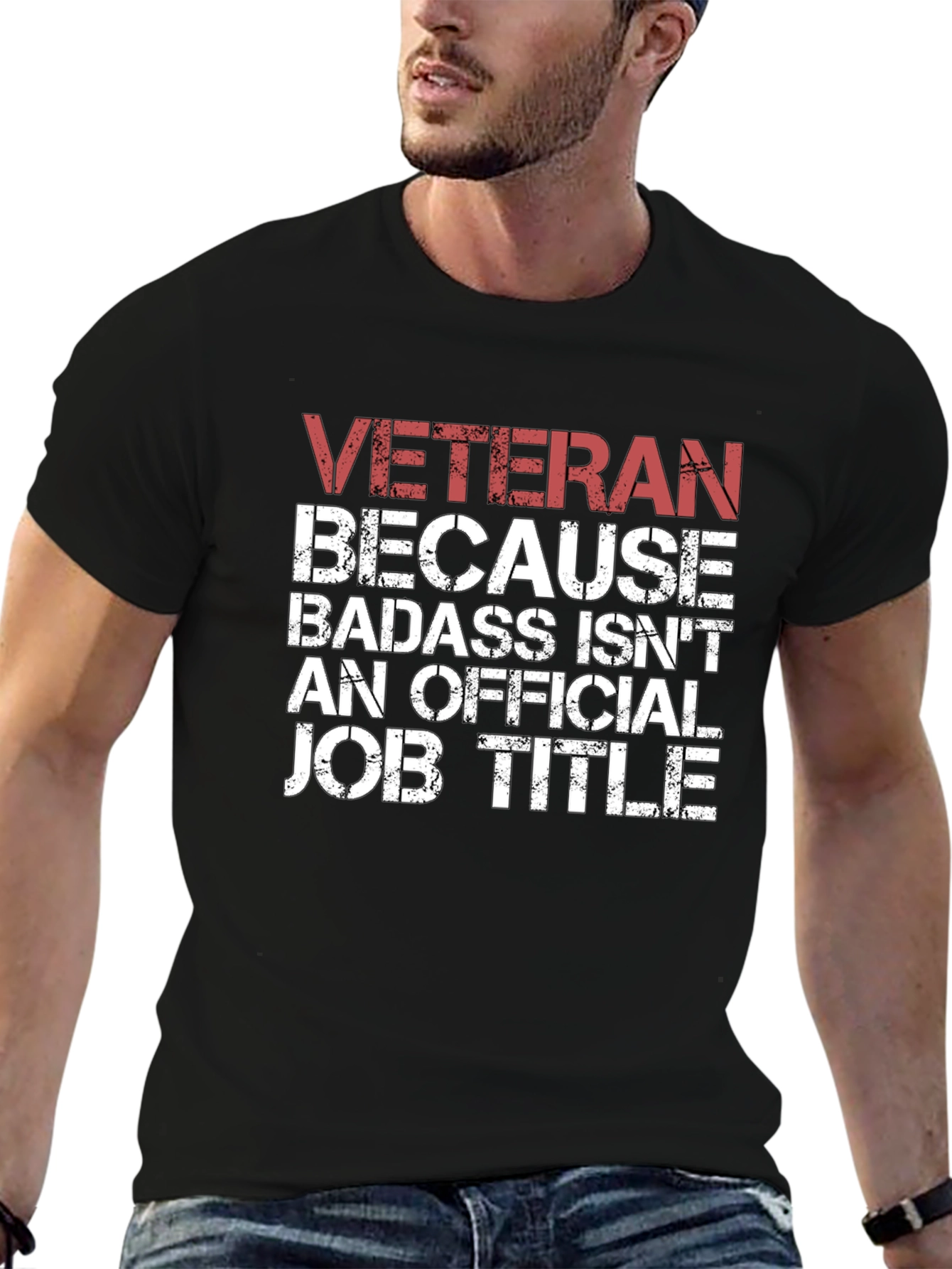 Veteran Badass Job Title Graphic T-Shirt