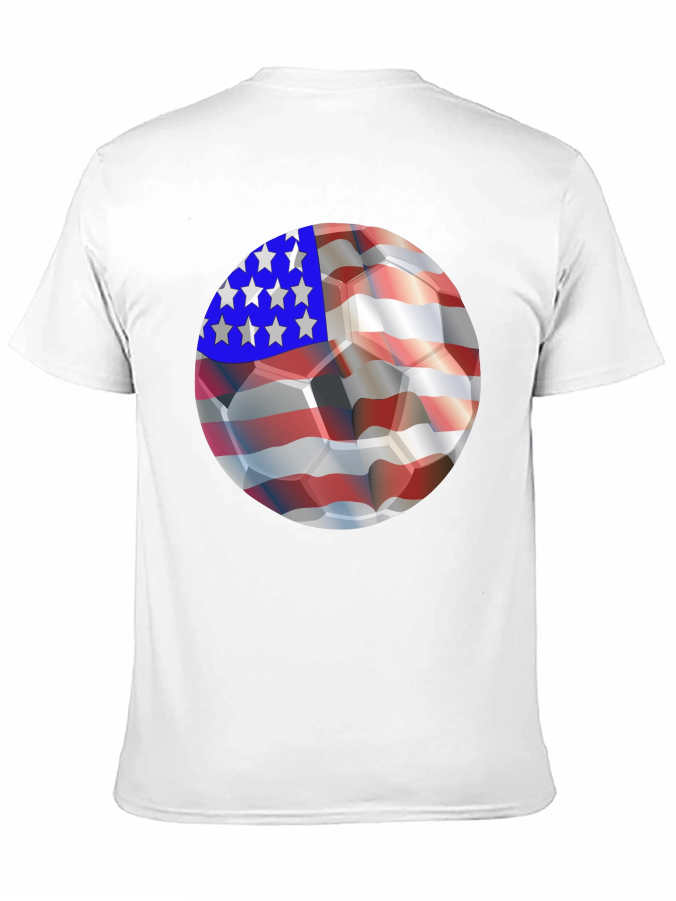 USA Flag Soccer Ball Graphic Tee - Patriotic Shirt