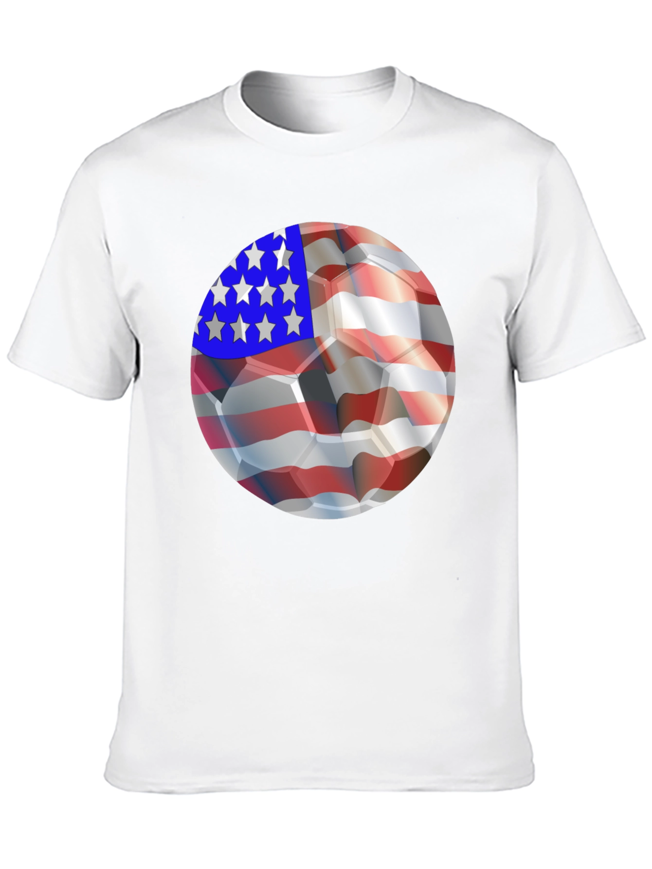 USA Flag Soccer Ball Graphic Tee - Patriotic Shirt
