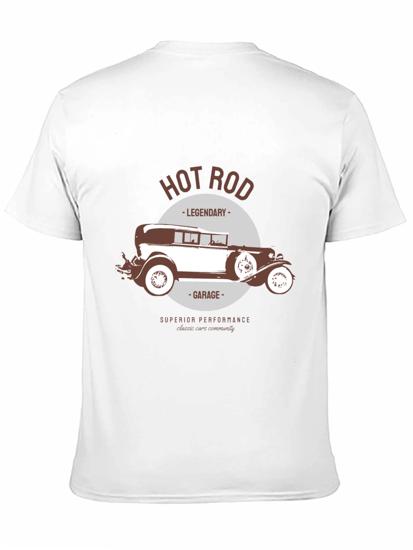 Unisex HOT ROD Legendary Vintage Car Graphic Print T-Shirt, 1 pcs 190g 100% Pure Cotton Casual Short-Sleeve T-Shirt