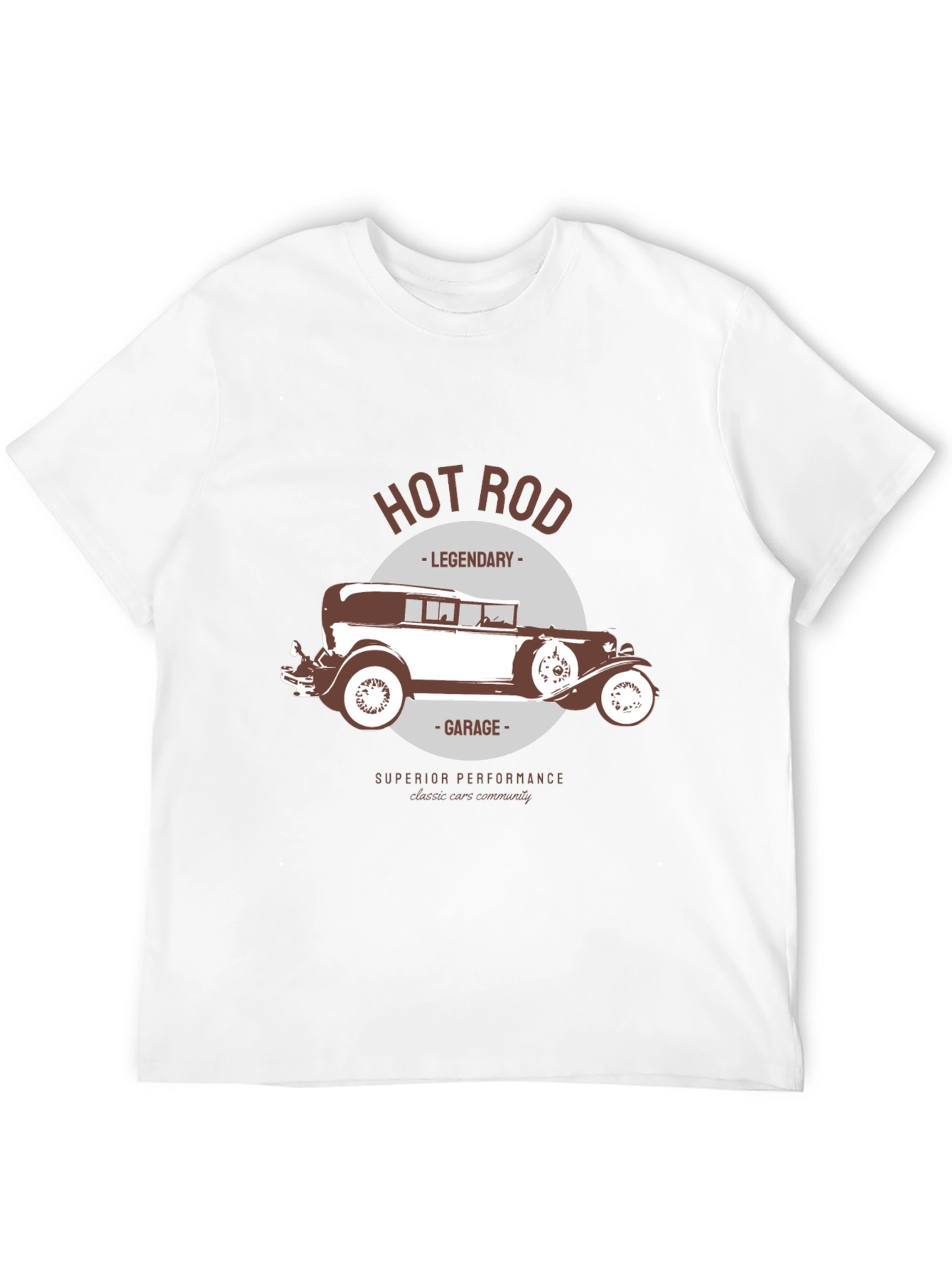 Unisex HOT ROD Legendary Vintage Car Graphic Print T-Shirt, 1 pcs 190g 100% Pure Cotton Casual Short-Sleeve T-Shirt